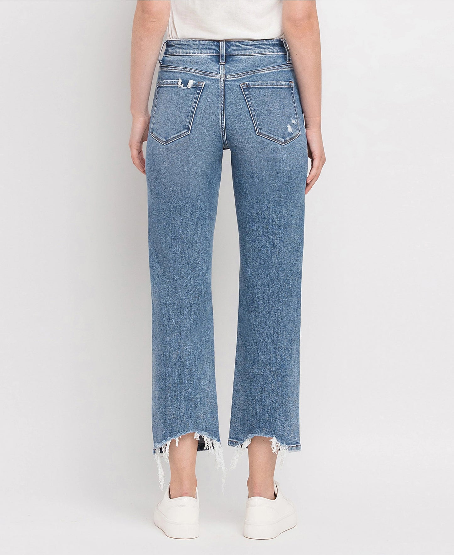 HIGH RISE DISTRESSED CROP JEANS