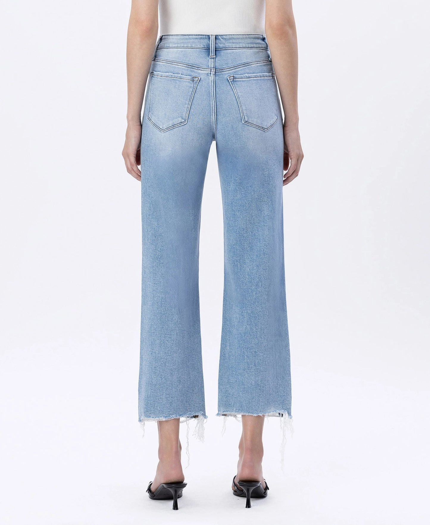 EZRA HIGH RISE SLIM WIDE LEG JEANS