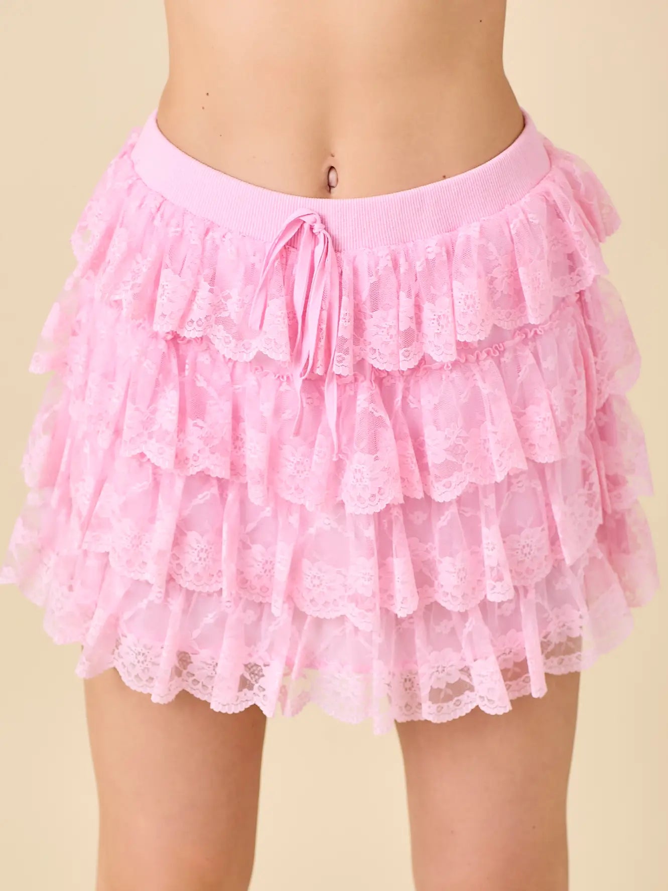LACE SCALLOP RUFFLE SKORT