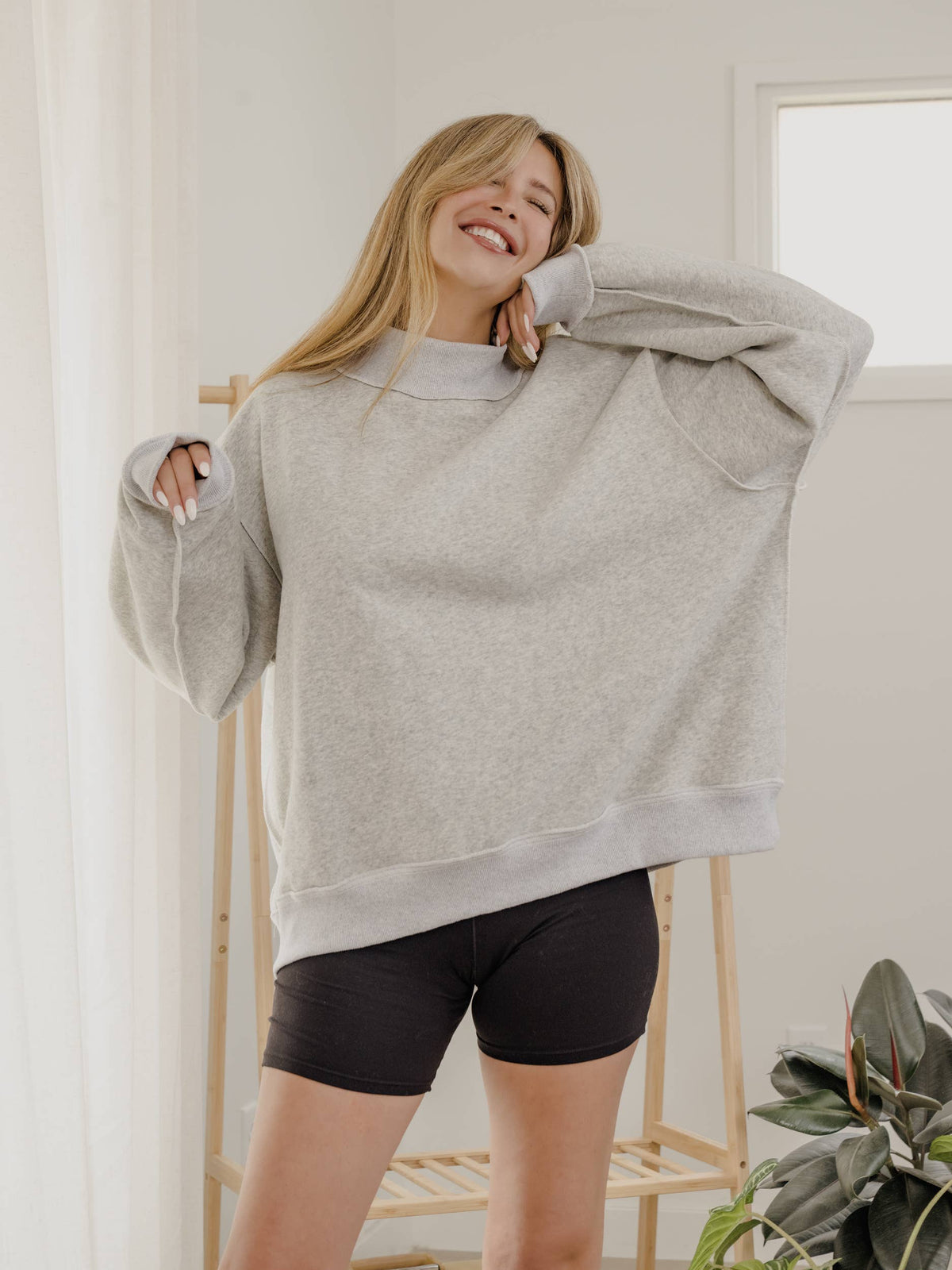 Hogs Tall Boy Gray Reversible Mock Neck Sweatshirt
