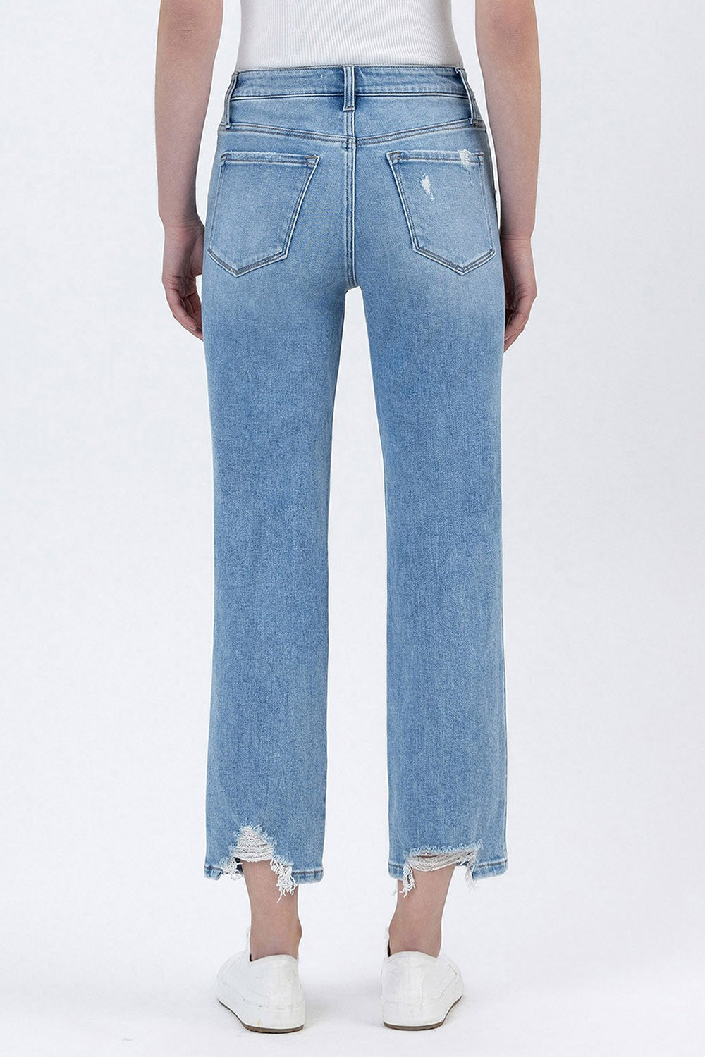 BOATLOAD HIGH RISE DISTRESSED HEM CROP JEANS