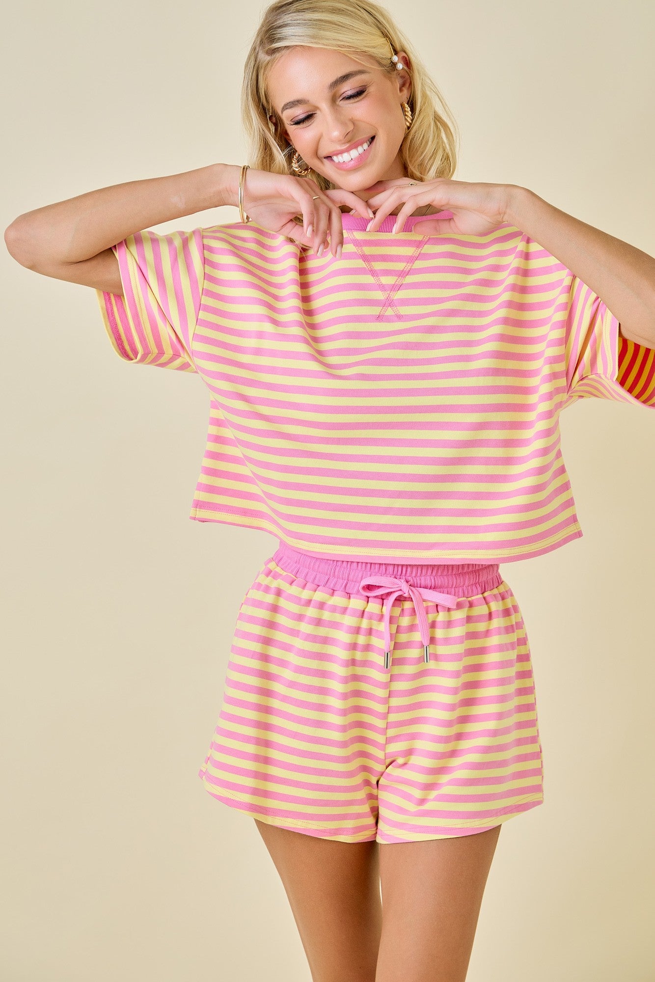 BOXY TERRY STRIPE SET