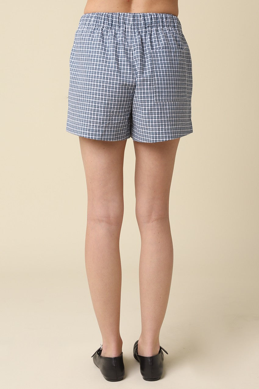 GINGHAM FRONT TIE SHORTS