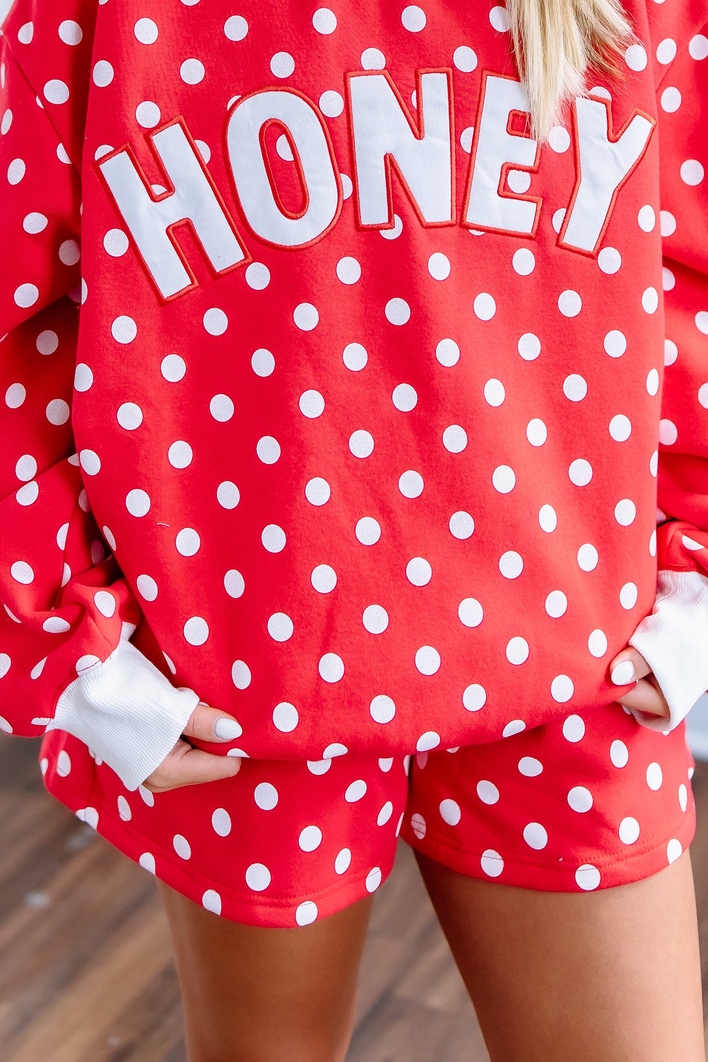 HONEY RED POLKADOT SHORTS