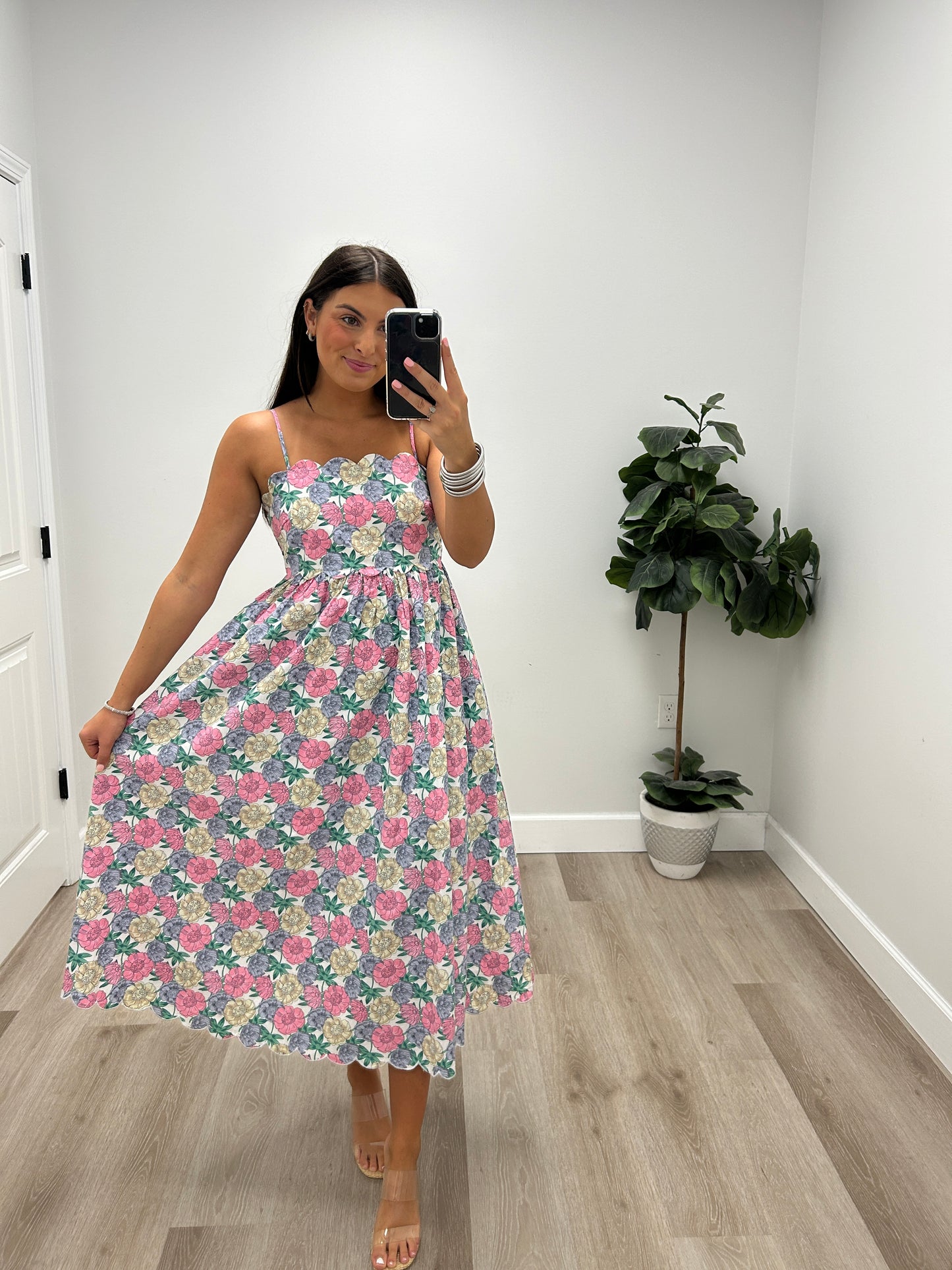 STICK AROUND FLORAL MIDI DRESS