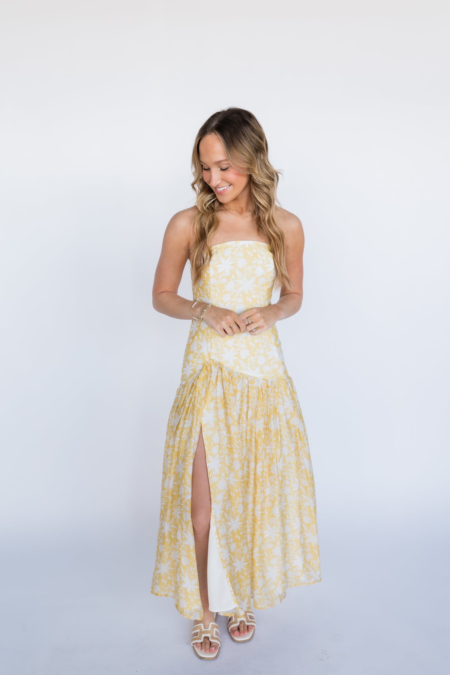 ASYMMETRICAL SEAM OFF SHOULDER DRESS