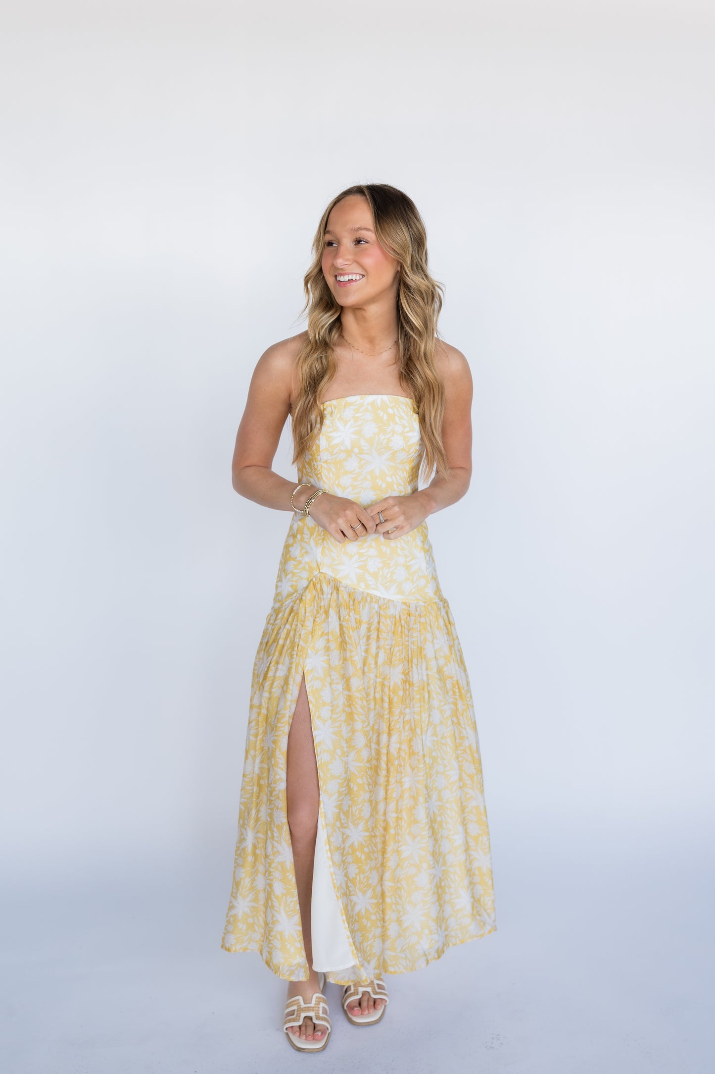 ASYMMETRICAL SEAM OFF SHOULDER DRESS