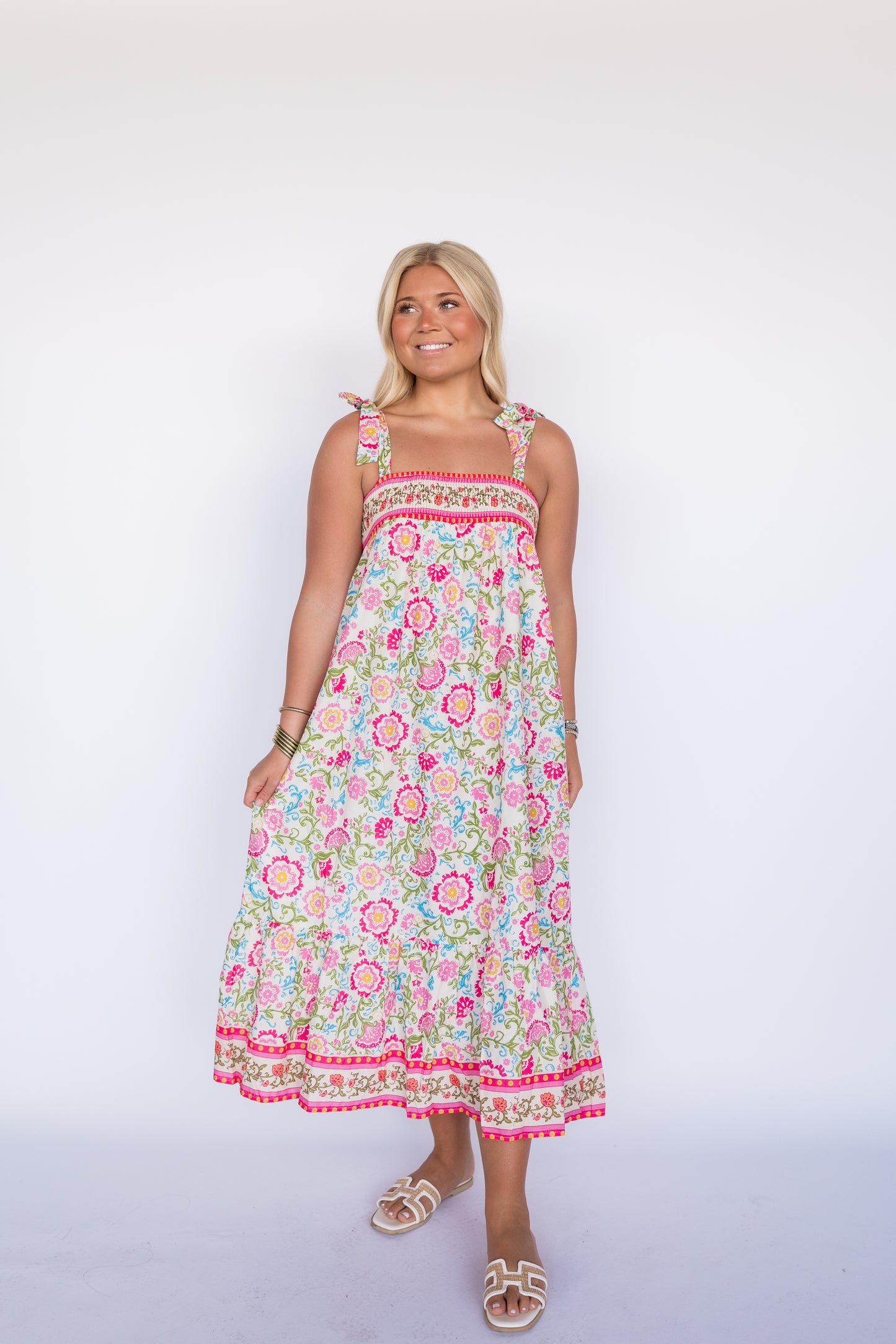 WHERE'D TIME GO FLORAL MIDI DRESS