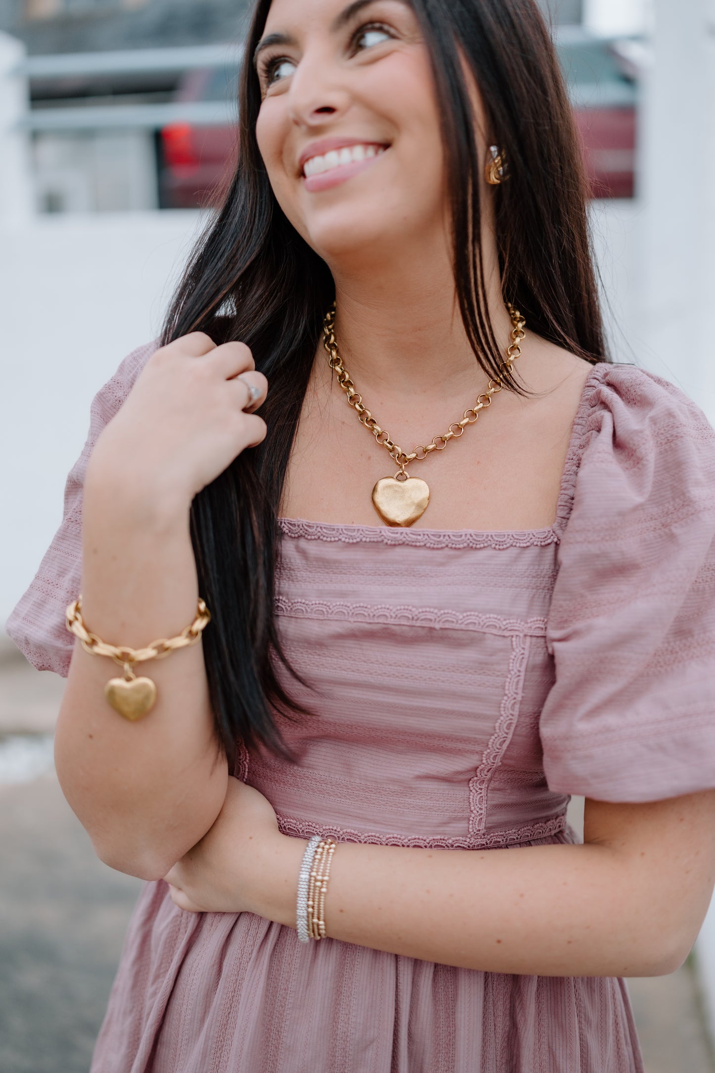 18" PUFFY HEART NECKLACE