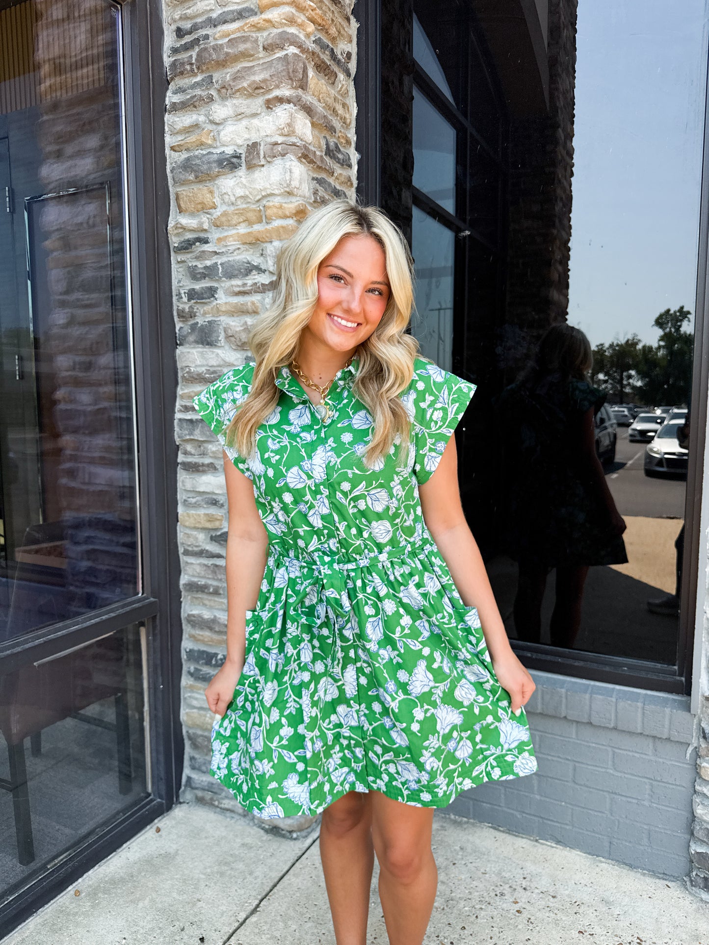 ROCKY BUTTON DOWN MINI DRESS