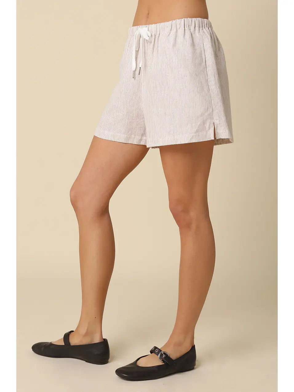 ALISON LINEN STRIPED SHORTS