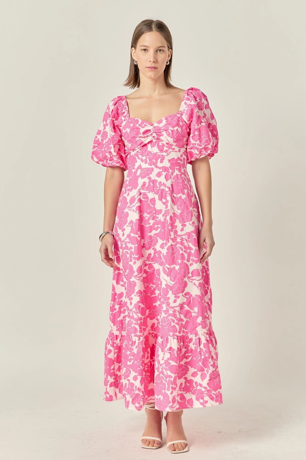 PINK DREAMS FLORAL PRINT MAXI DRESS