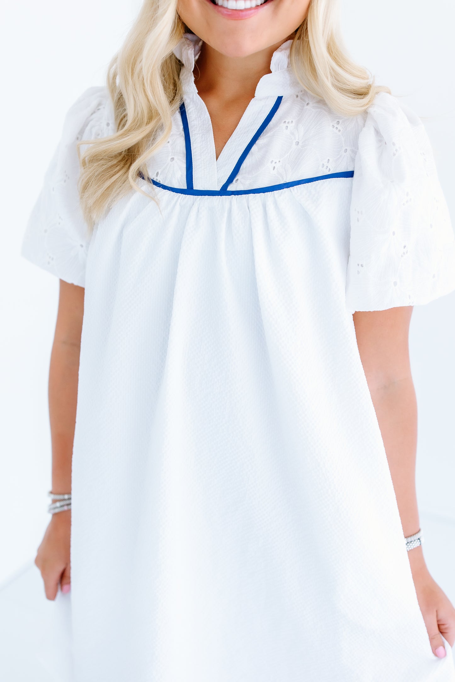 LINING BUBBLE SHORT SLEEVE DRESS
