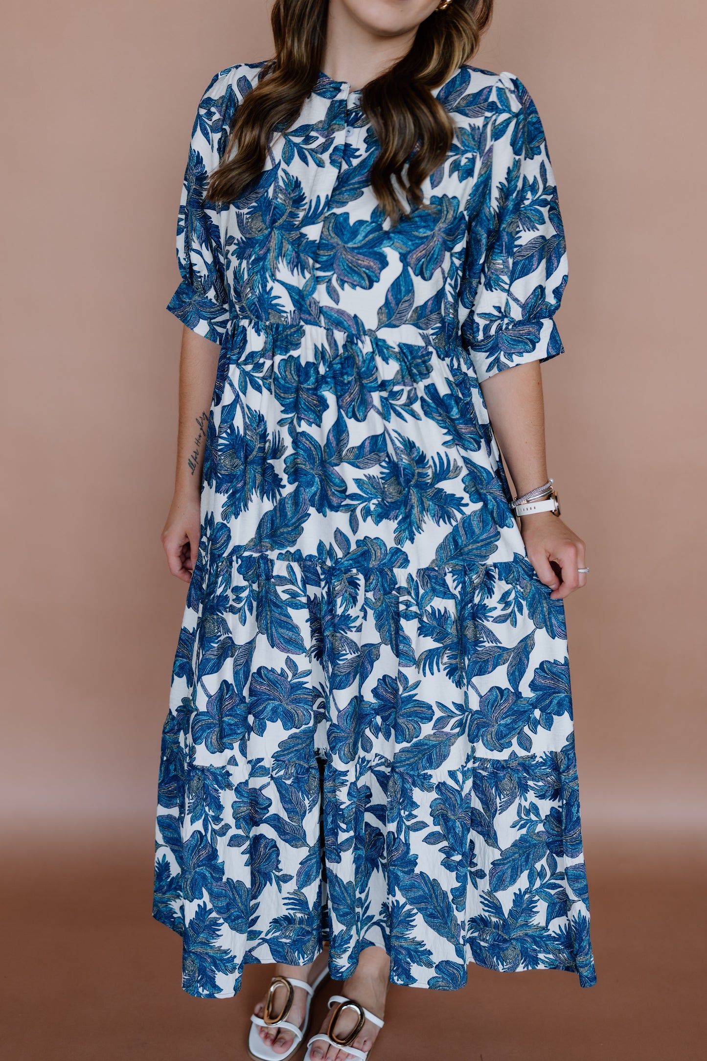 BOHO LEAF MIDI DRESS