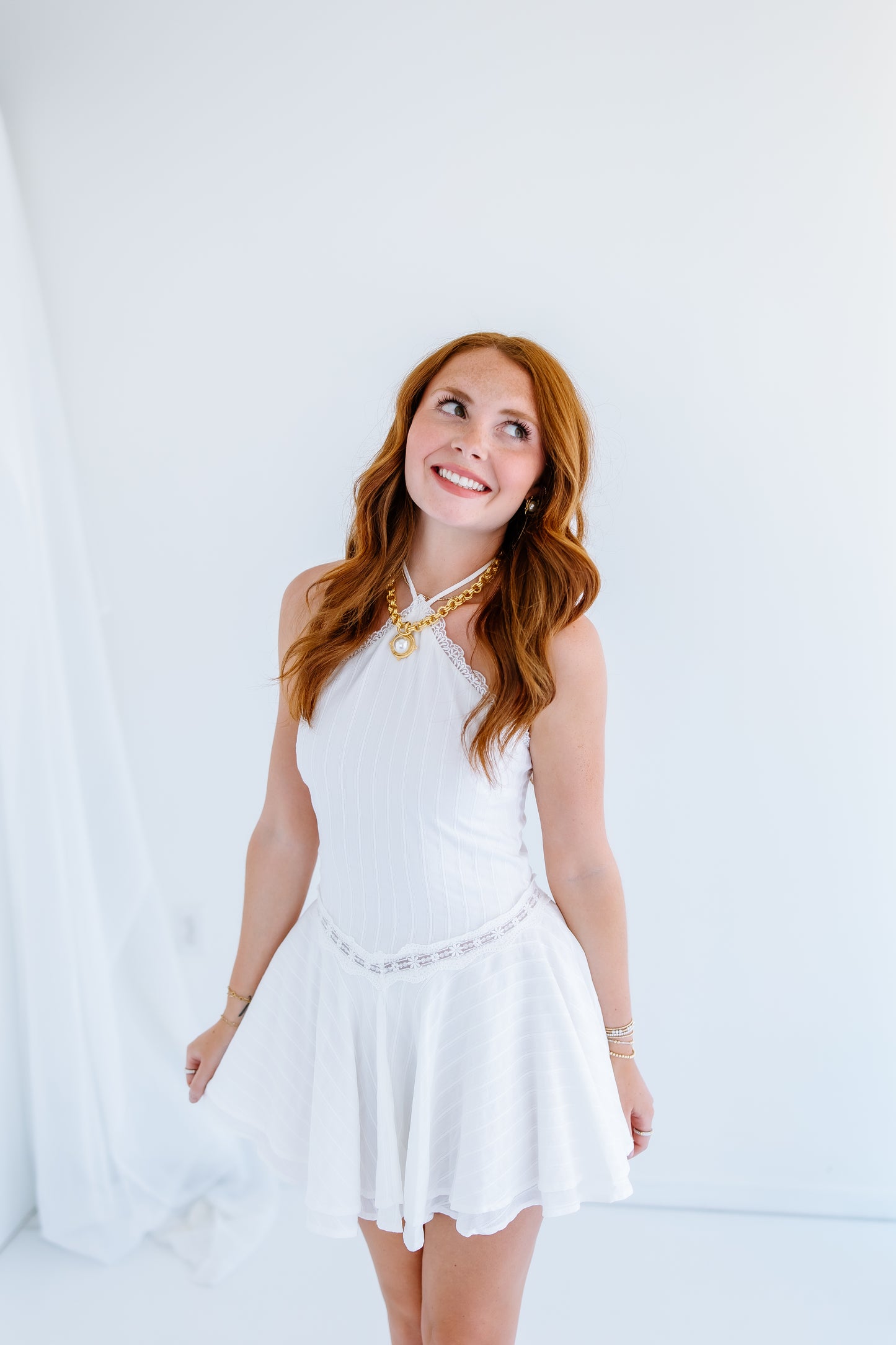 FALLIN FAST LACE MINI DRESS