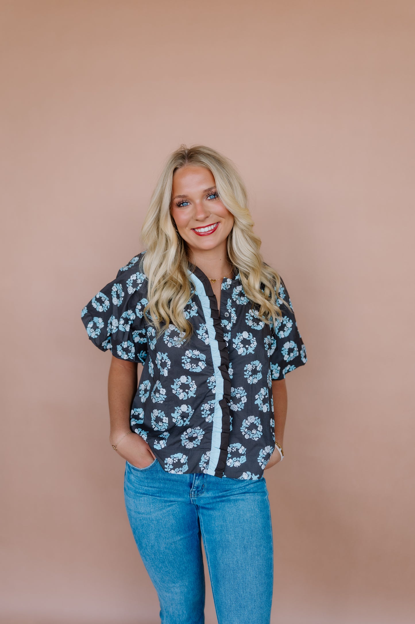 ICONIC FLORAL BUBBLE TOP