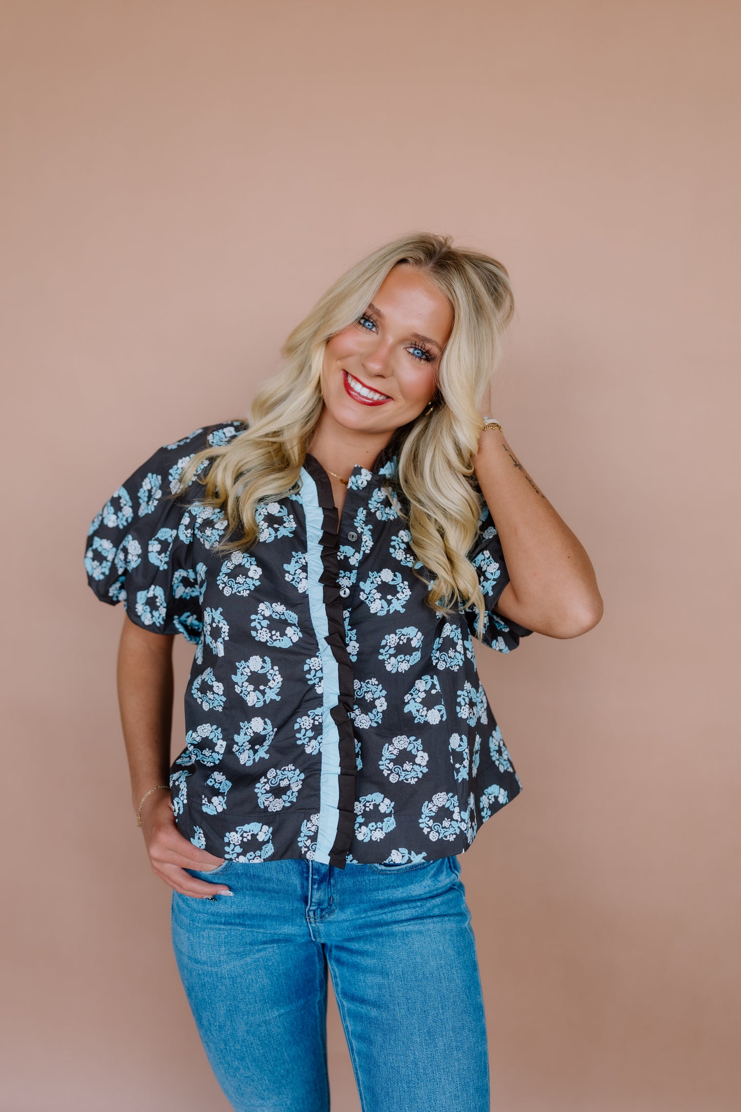 ICONIC FLORAL BUBBLE TOP