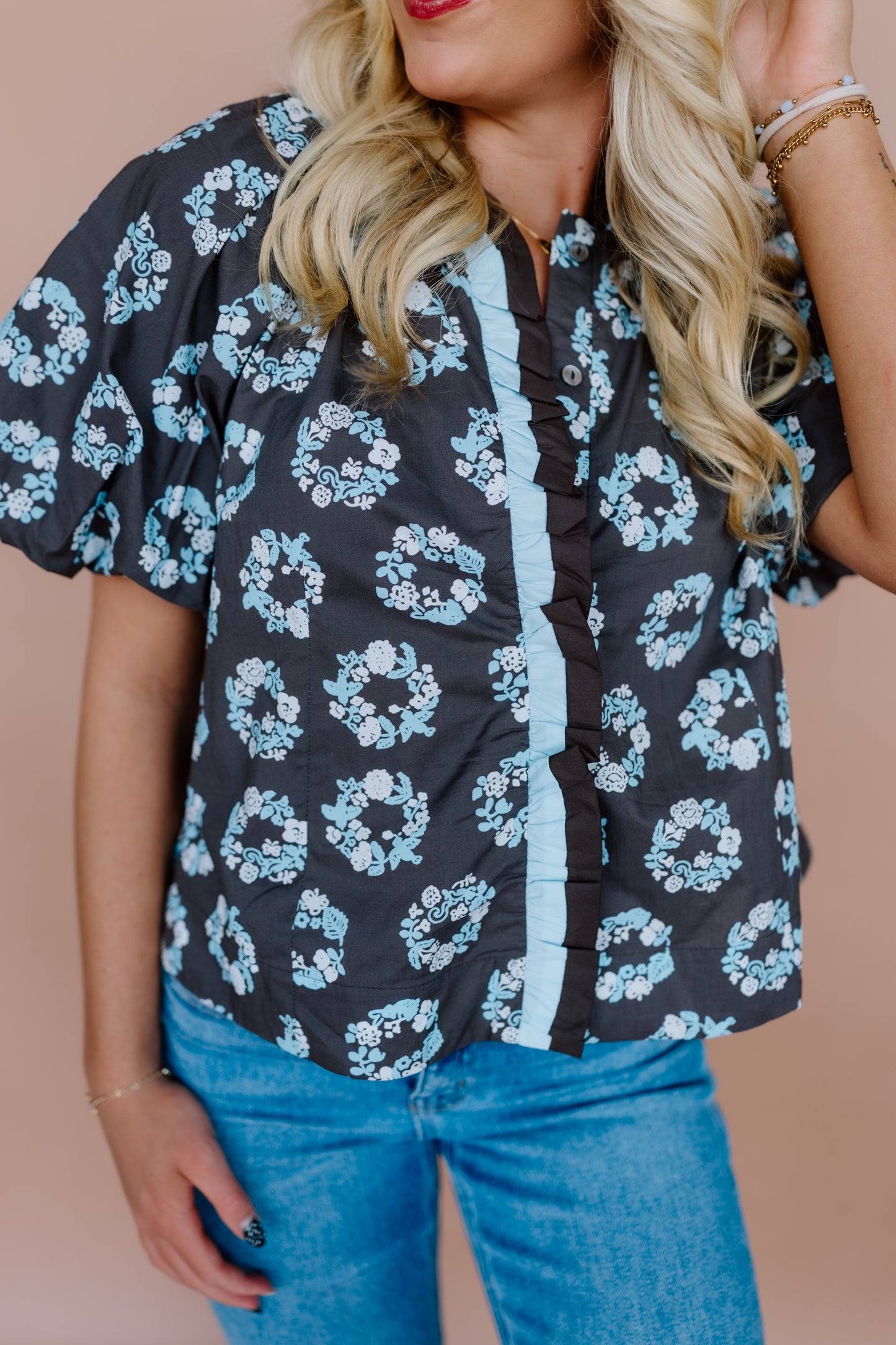 ICONIC FLORAL BUBBLE TOP