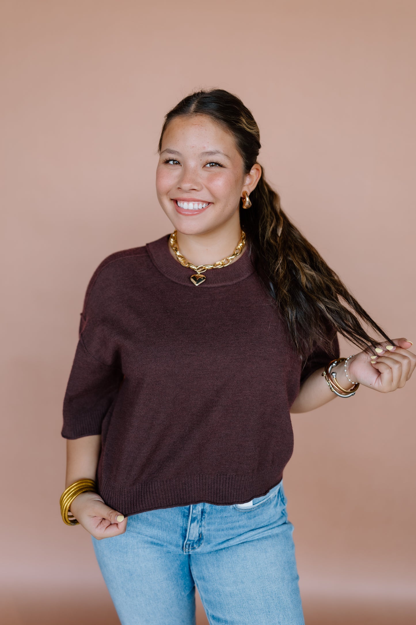 LOOK AROUND KNIT SWEATER TOP