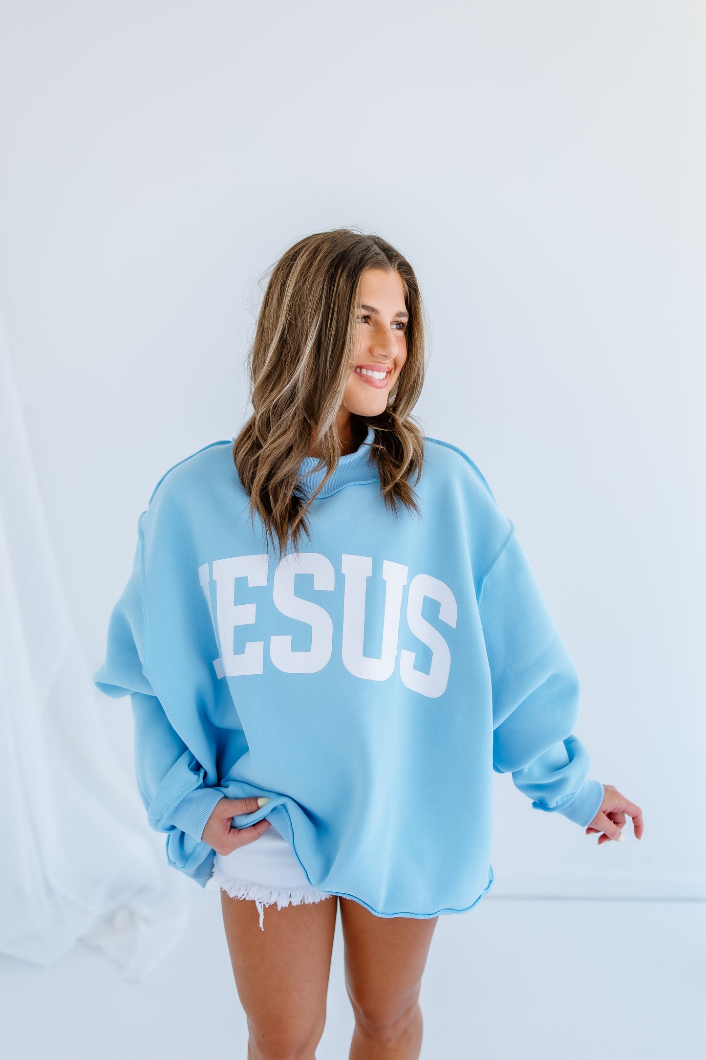 JESUS & GOD IS GOOD REVERSIBLE MOCKNECK