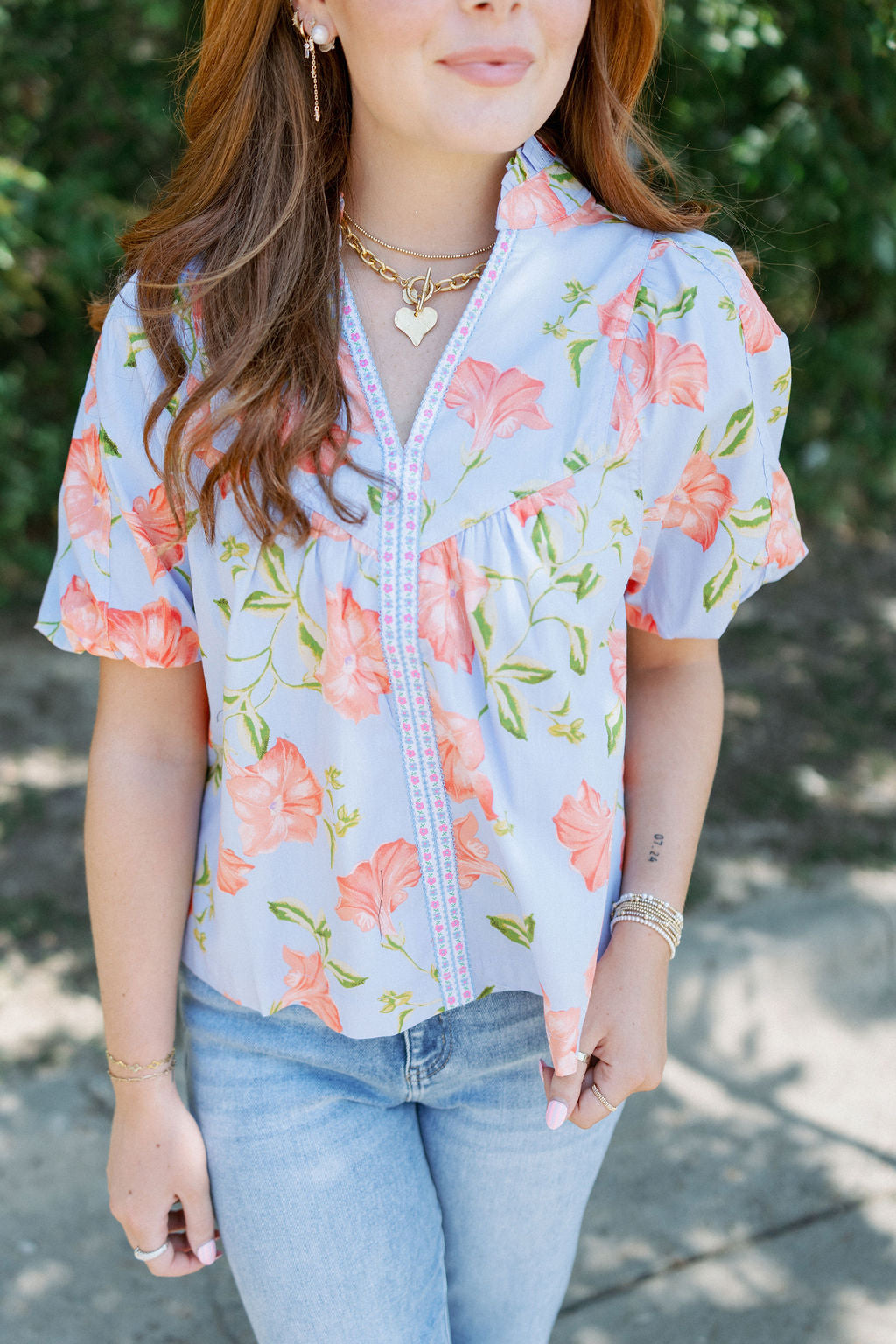 PUMPKIN FLORAL TOP