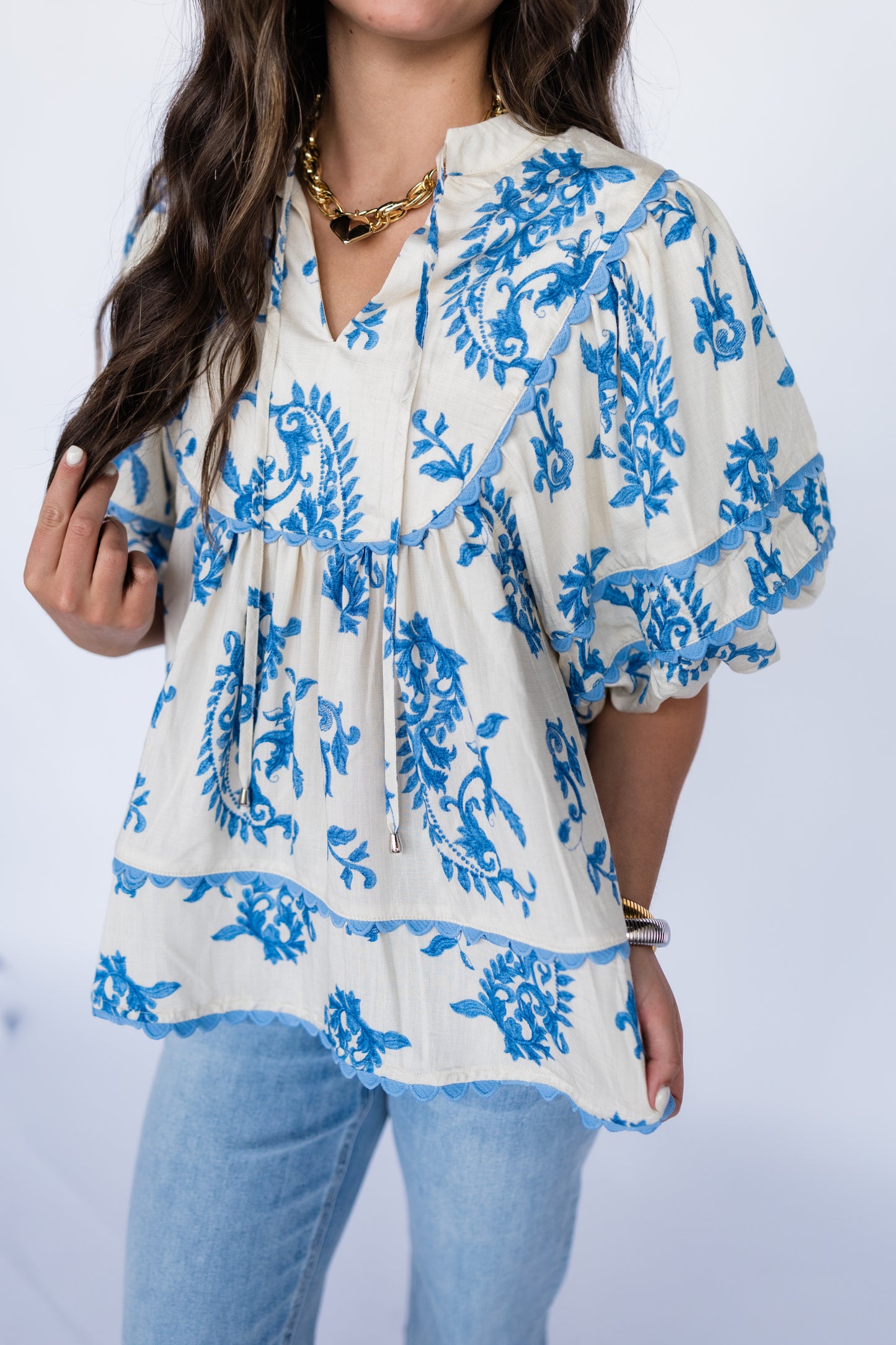 PAISLEY PRINT BUBBLE TOP