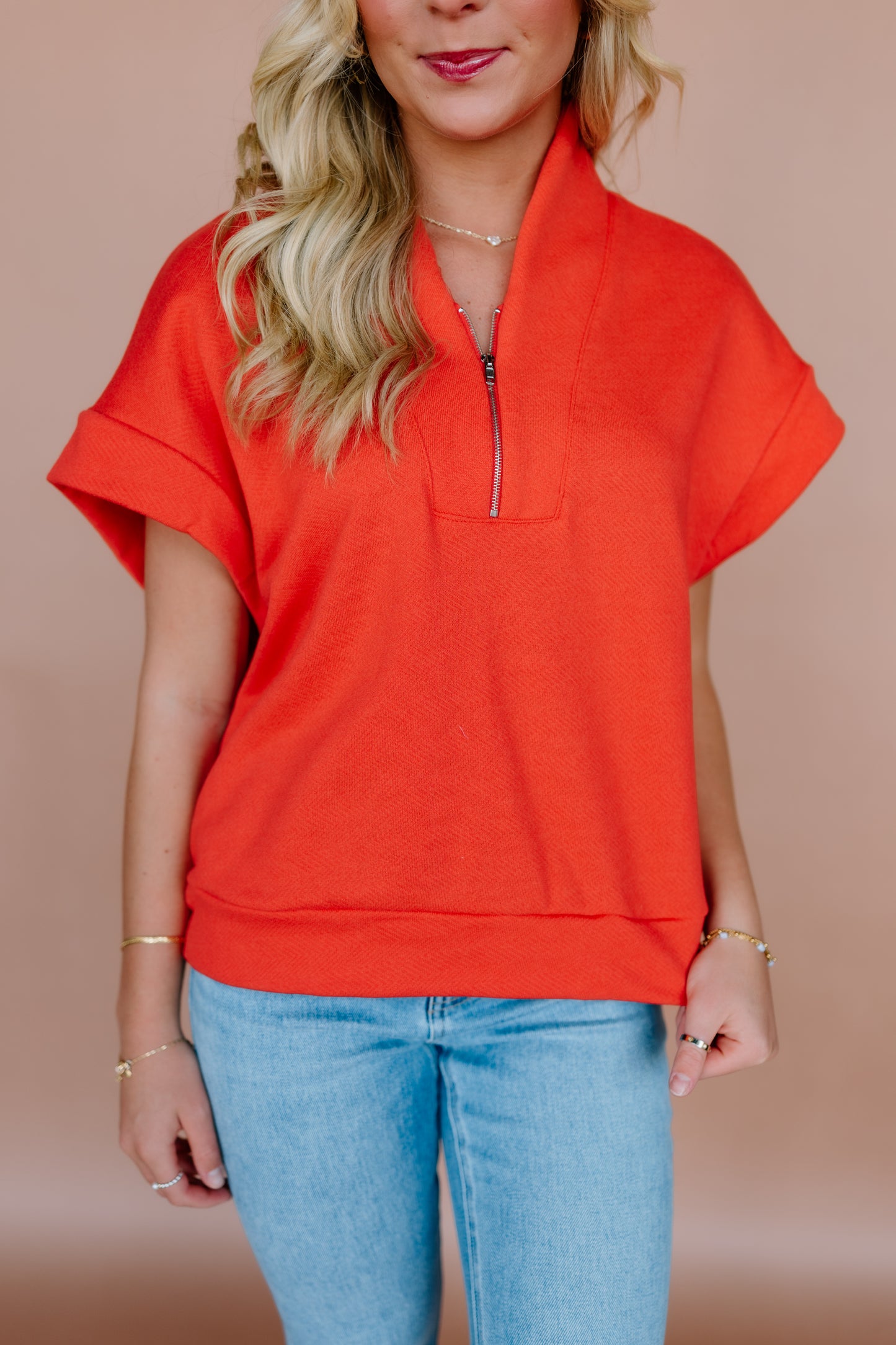 ZIP-UP TERRI PULLOVER TOP