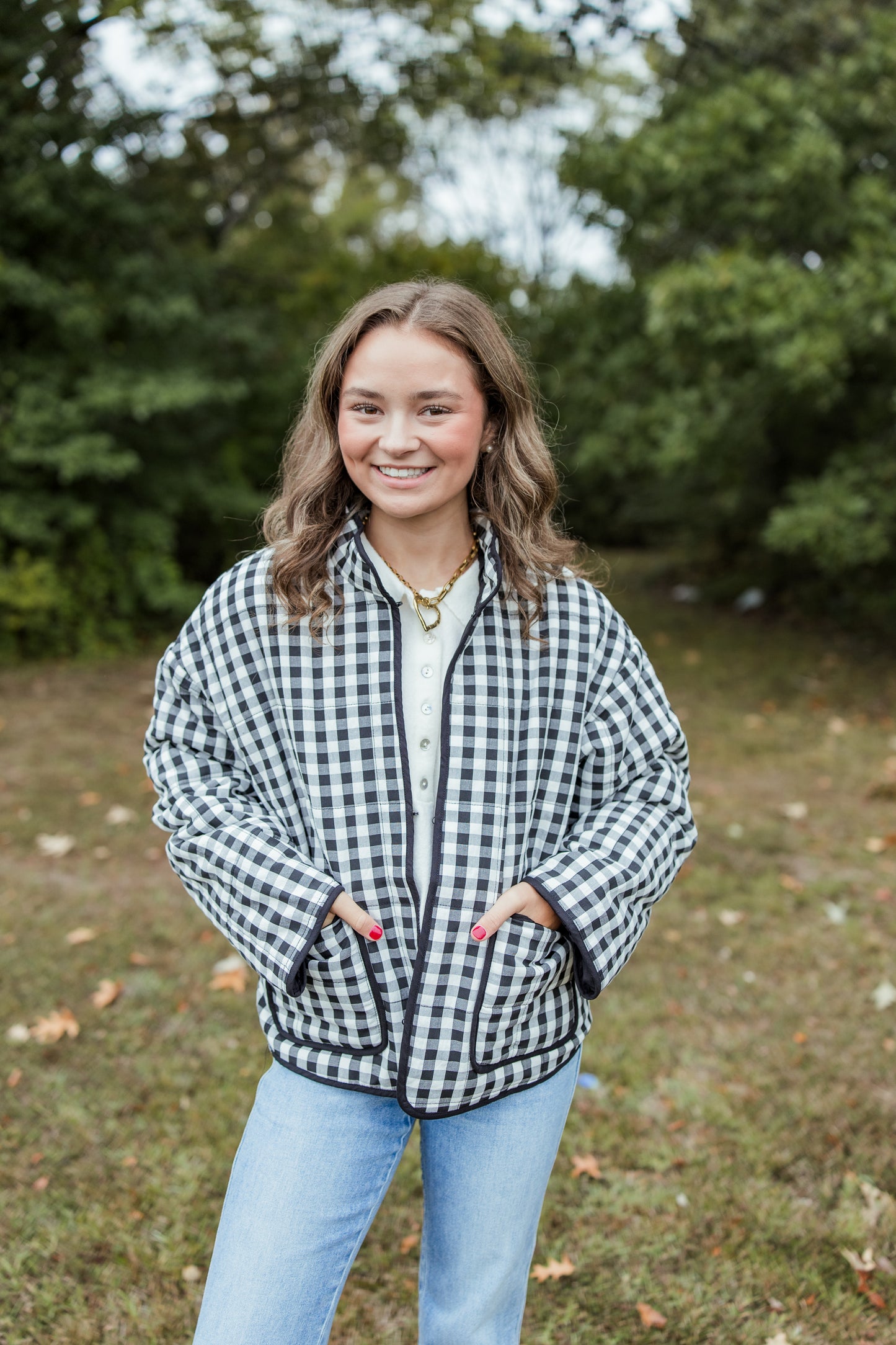 GINGHAM PRINT JACKET