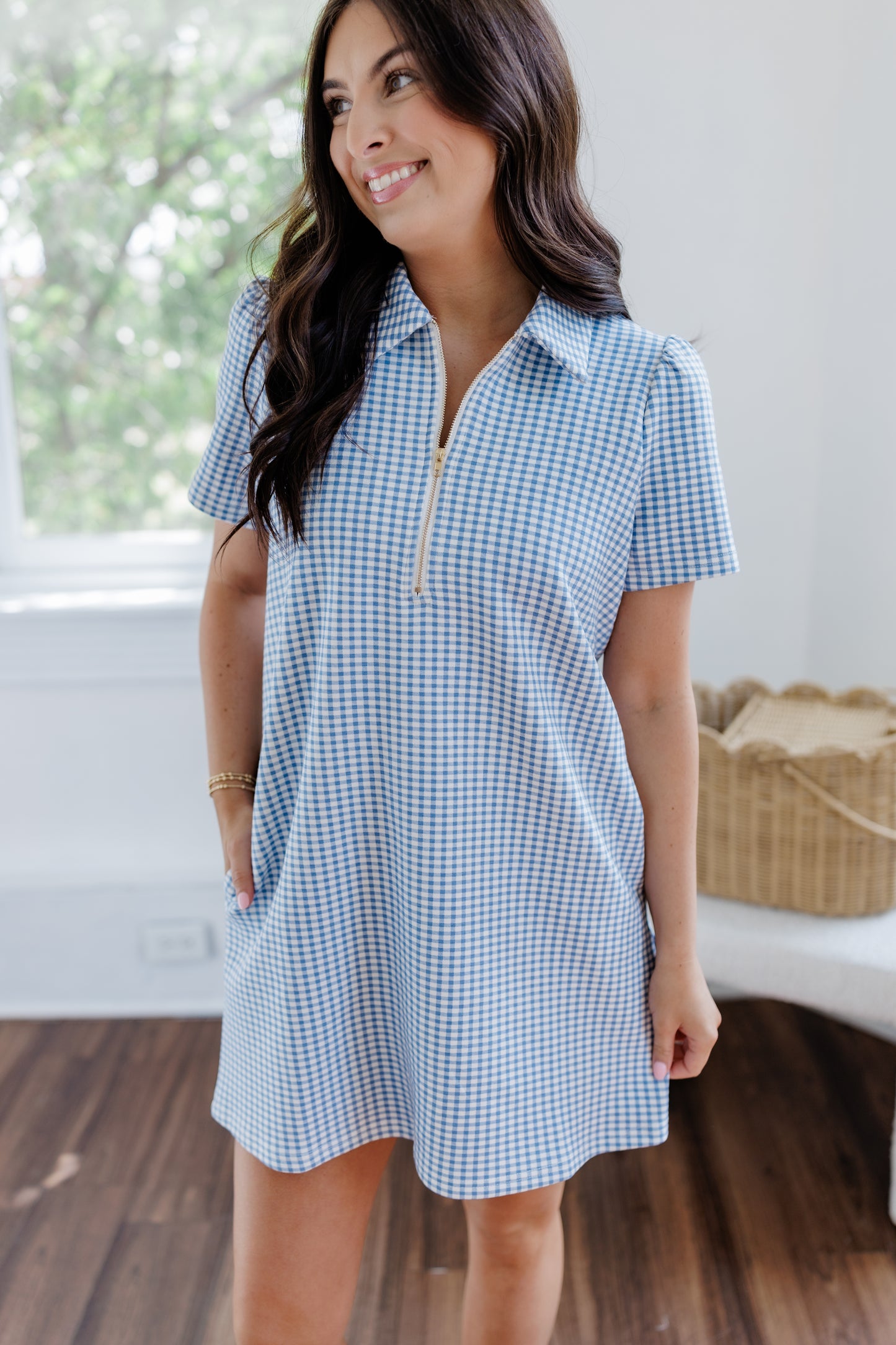 GOING OUT GINGHAM MINI DRESS