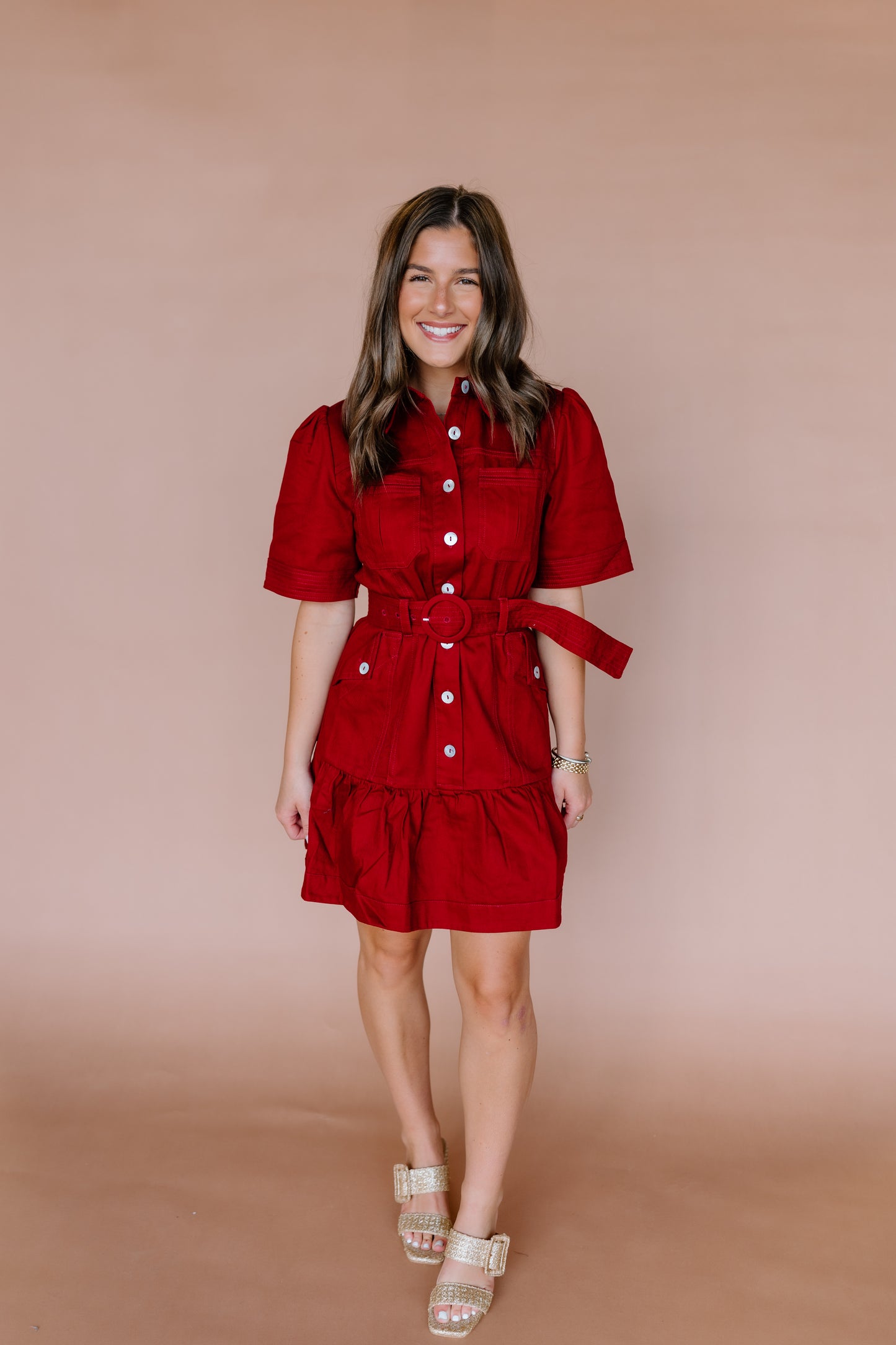 ADAM BUTTON DOWN MINI DRESS