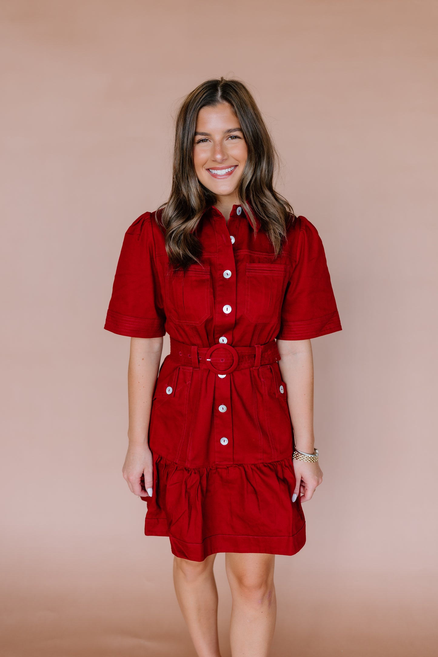 ADAM BUTTON DOWN MINI DRESS