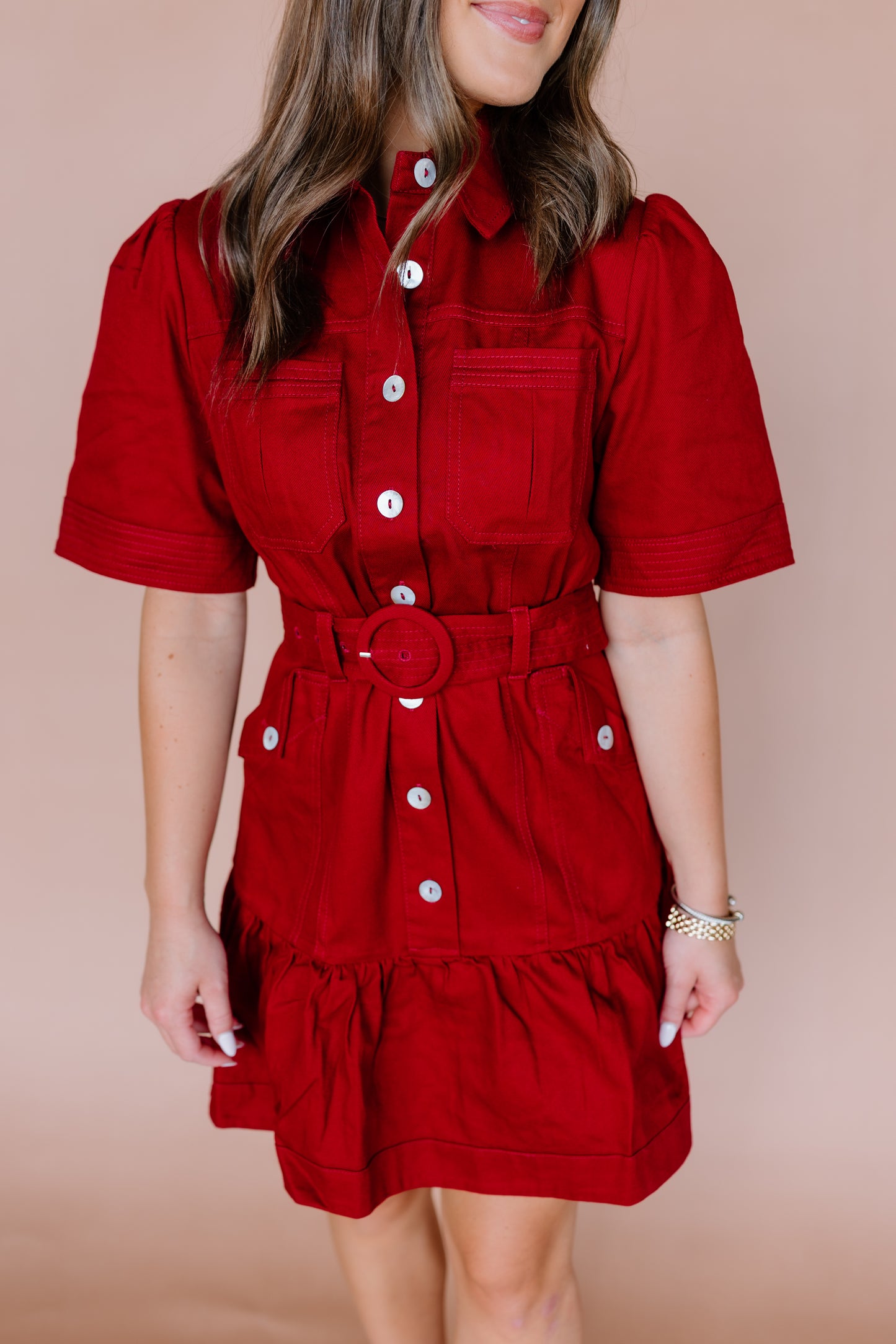ADAM BUTTON DOWN MINI DRESS