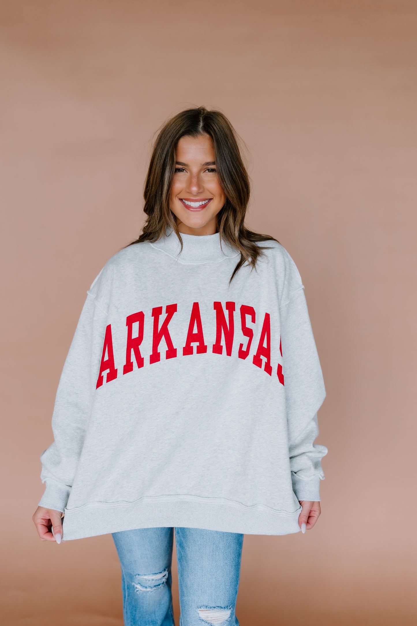 ARKANSAS REVERSIABLE MOCK NECK SWEATSHIRT