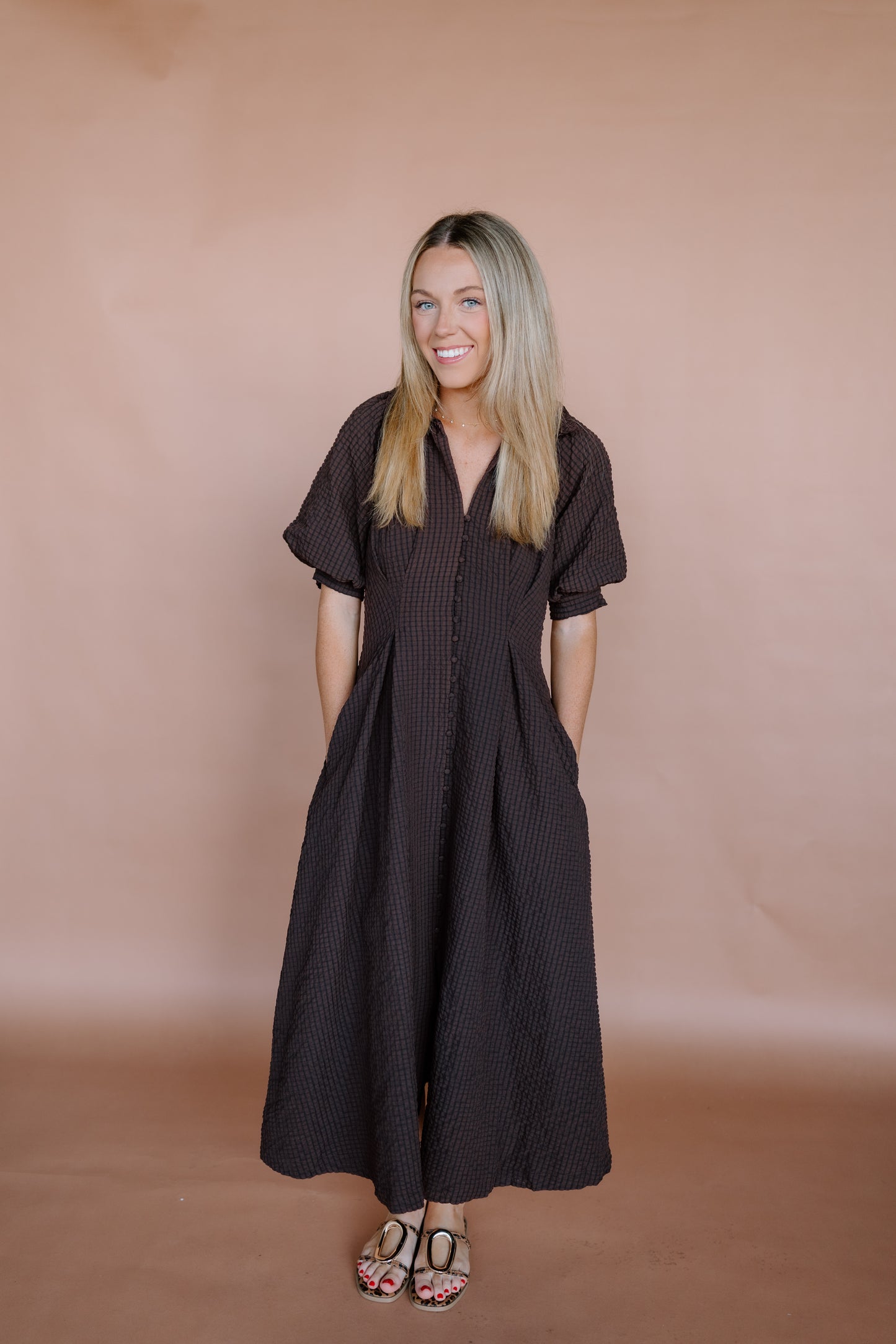 MANY FALLING LEAVES SHIRT MIDI DRESS