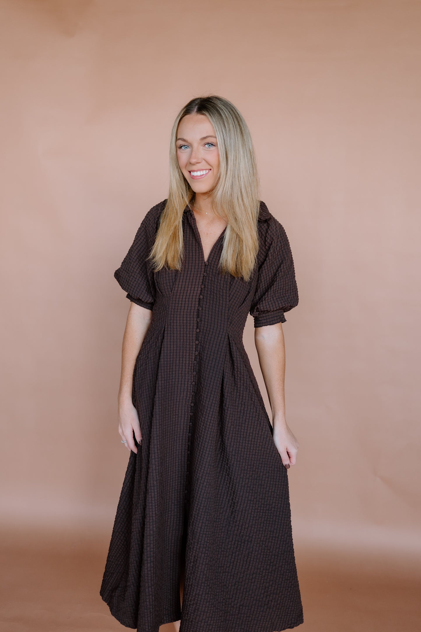MANY FALLING LEAVES SHIRT MIDI DRESS