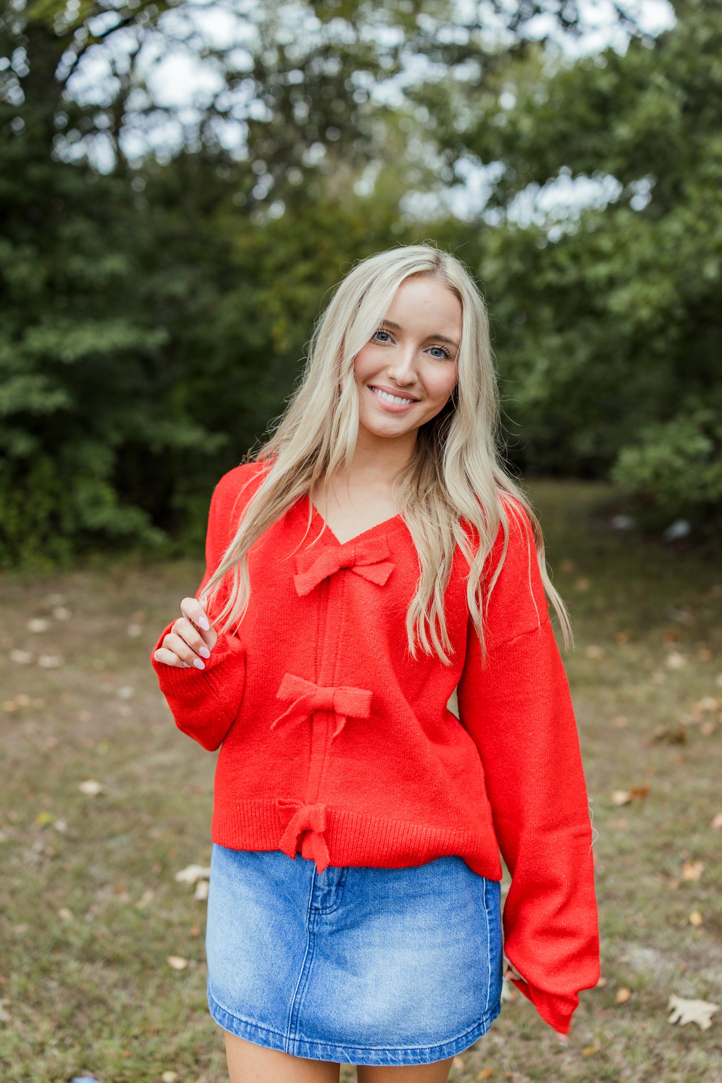 BRUSHED BOW DETAIL SWEATER