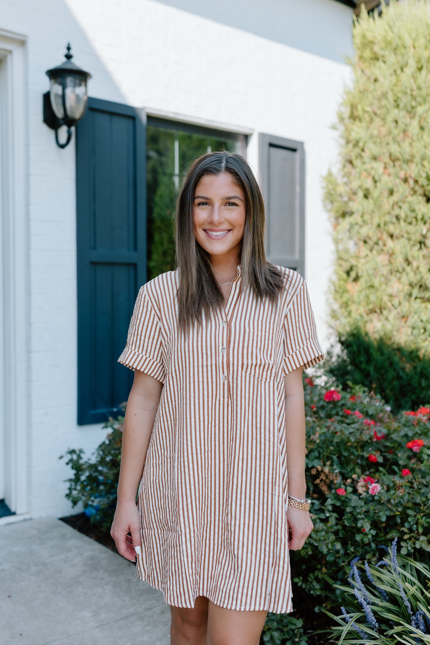 STRIPED EASY SKIRT MINI DRESS