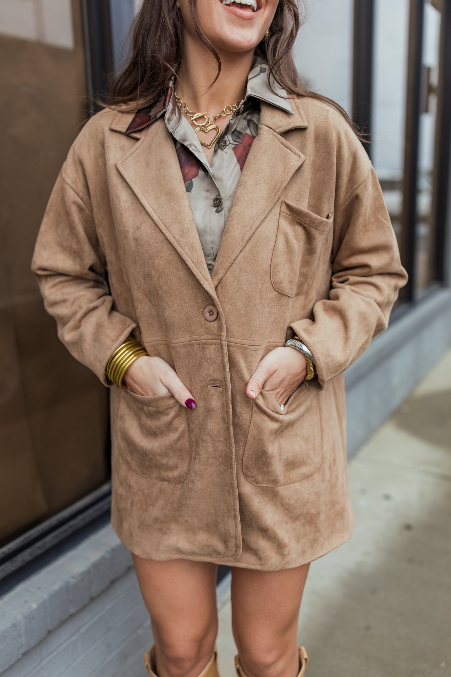 OVERSIZED SUEDE BLAZER