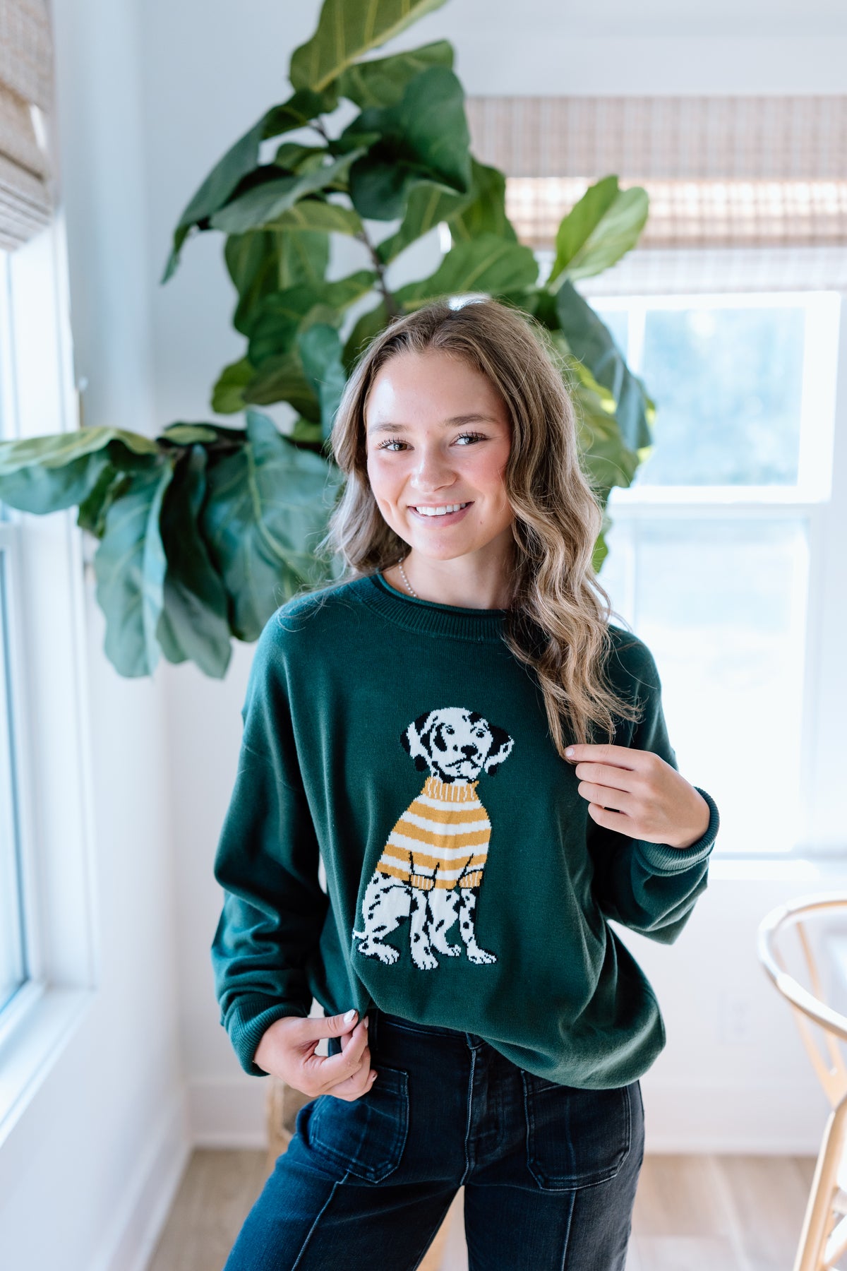 HANK ROLLED NECK GRAPHIC SWEATER