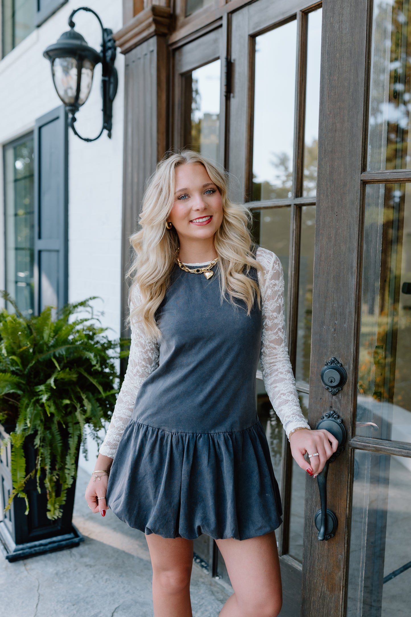 SLIPPED AWAY BUBBLE HEM MINI DRESS