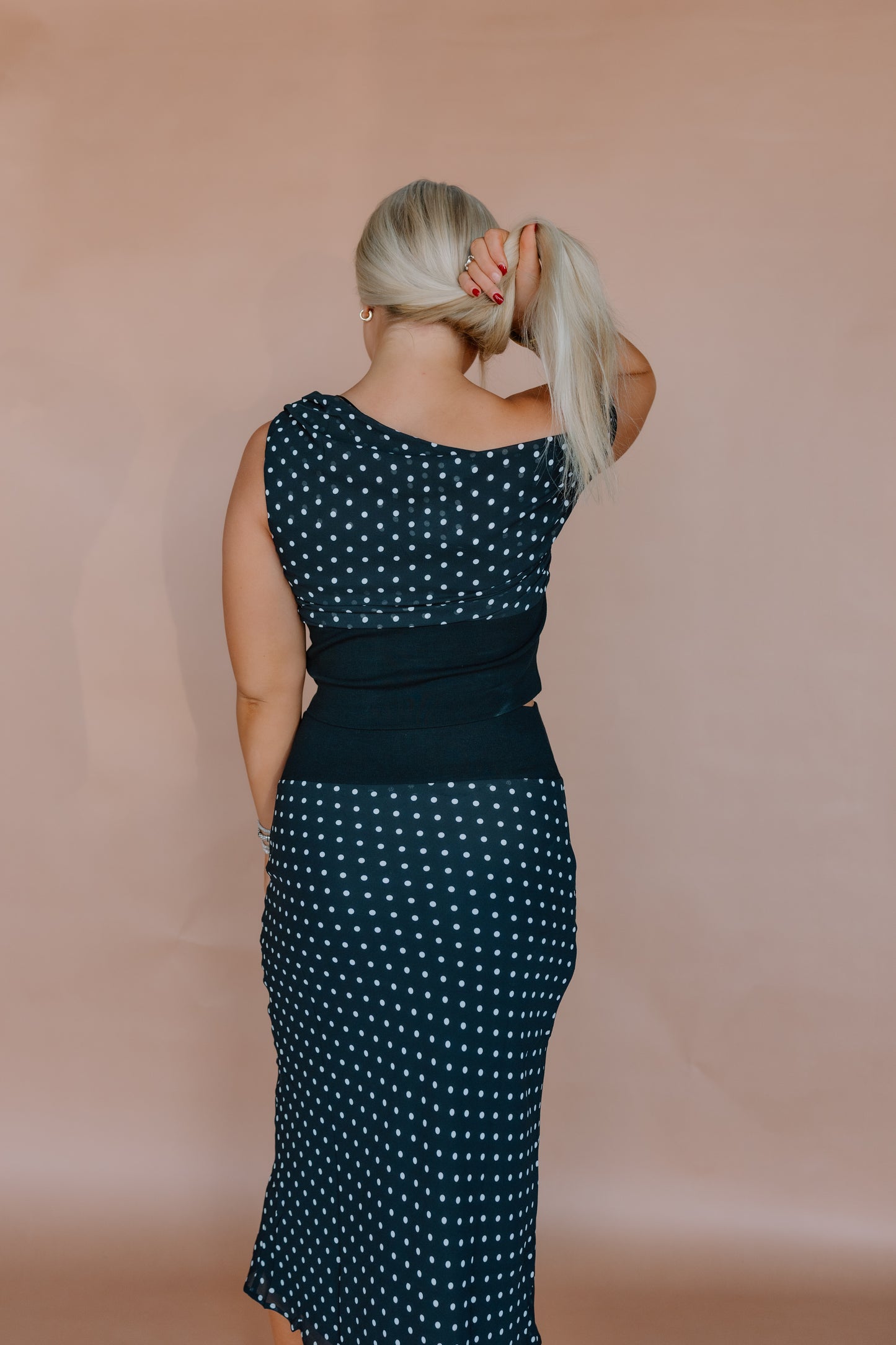 COWL NECK POLKA DOT SET