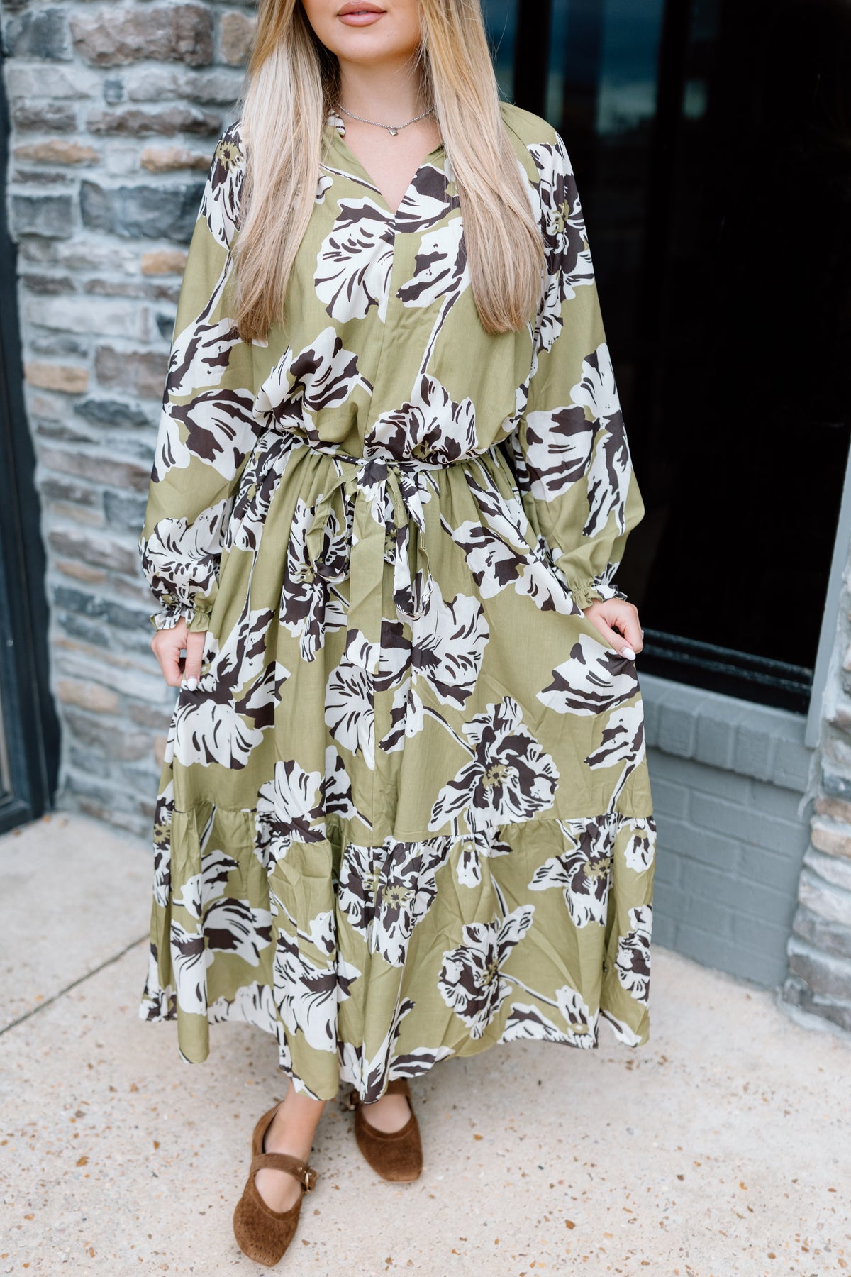 OVER ALL BELTED MAXI DRESS