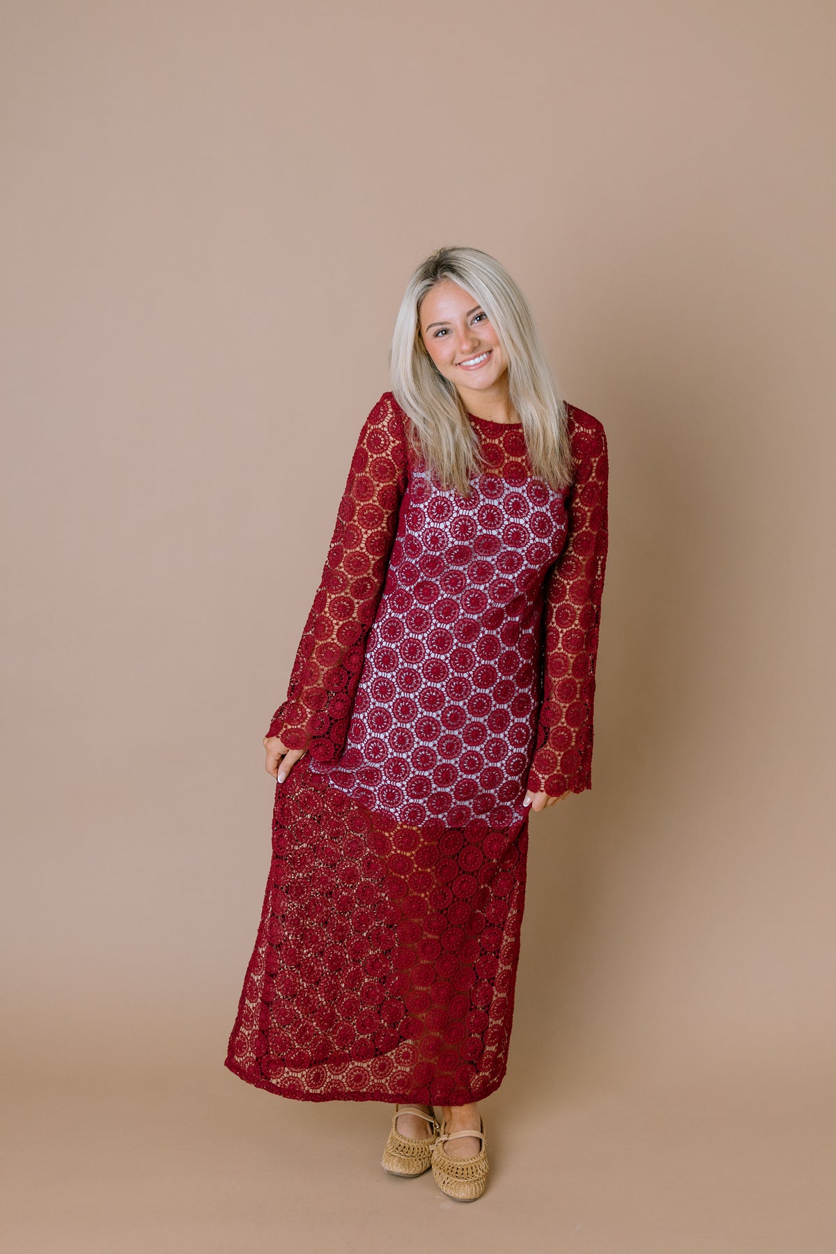 CROCHET LACE MAXI DRESS