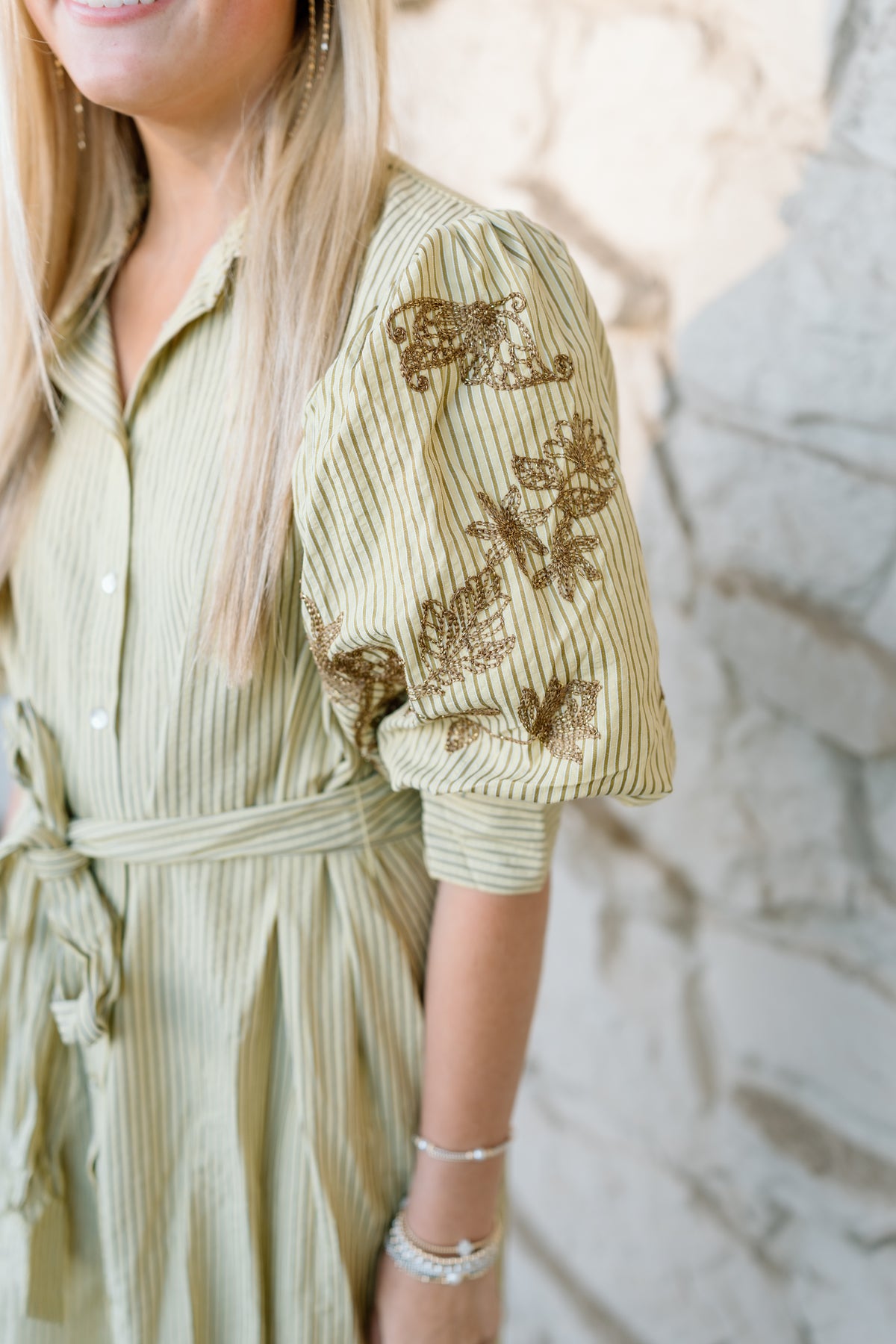 HAD TIME PUFF SLEEVE STRIPE MINI DRESS