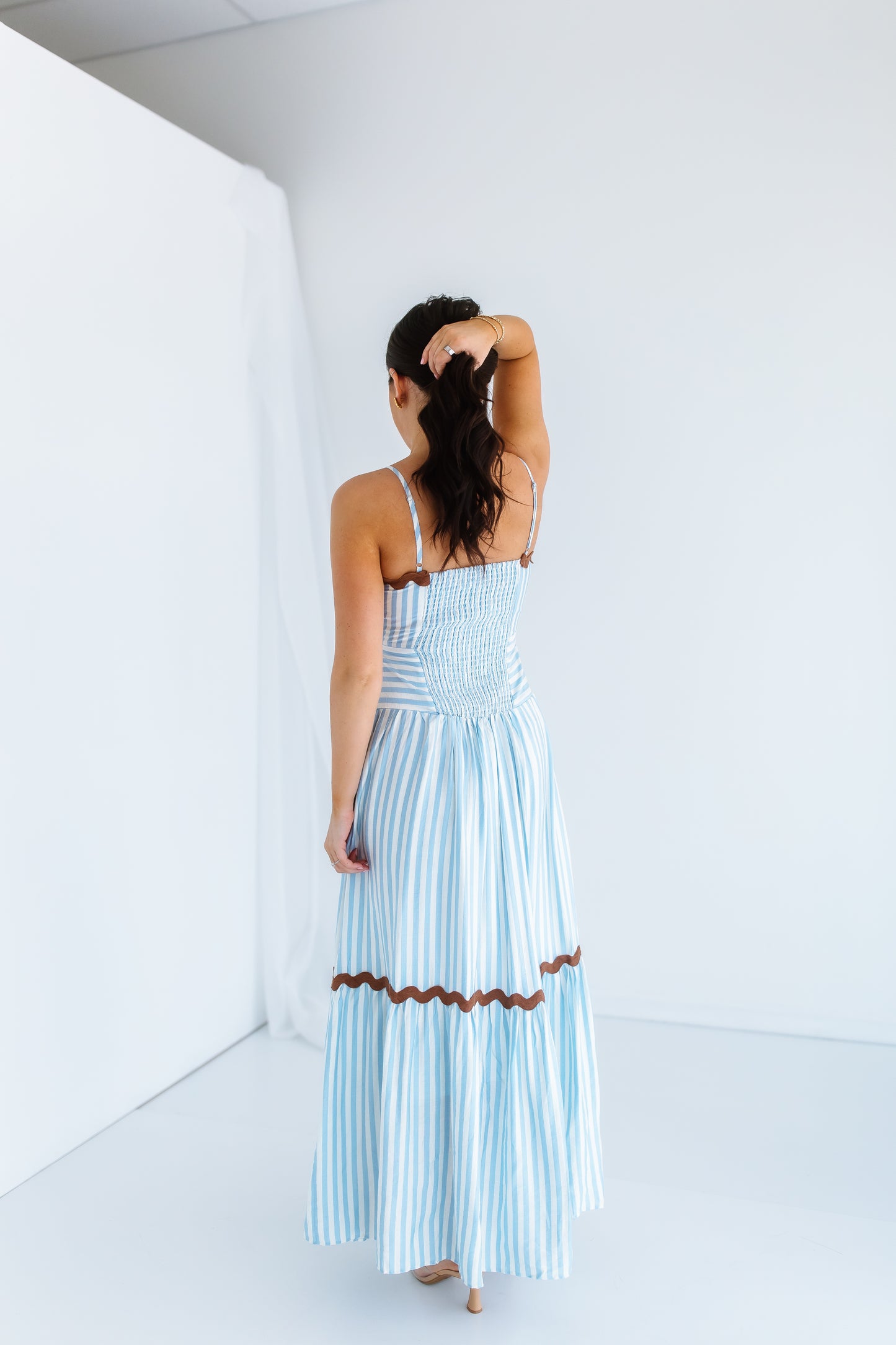COCO BLUE STRIPE MAXI DRESS