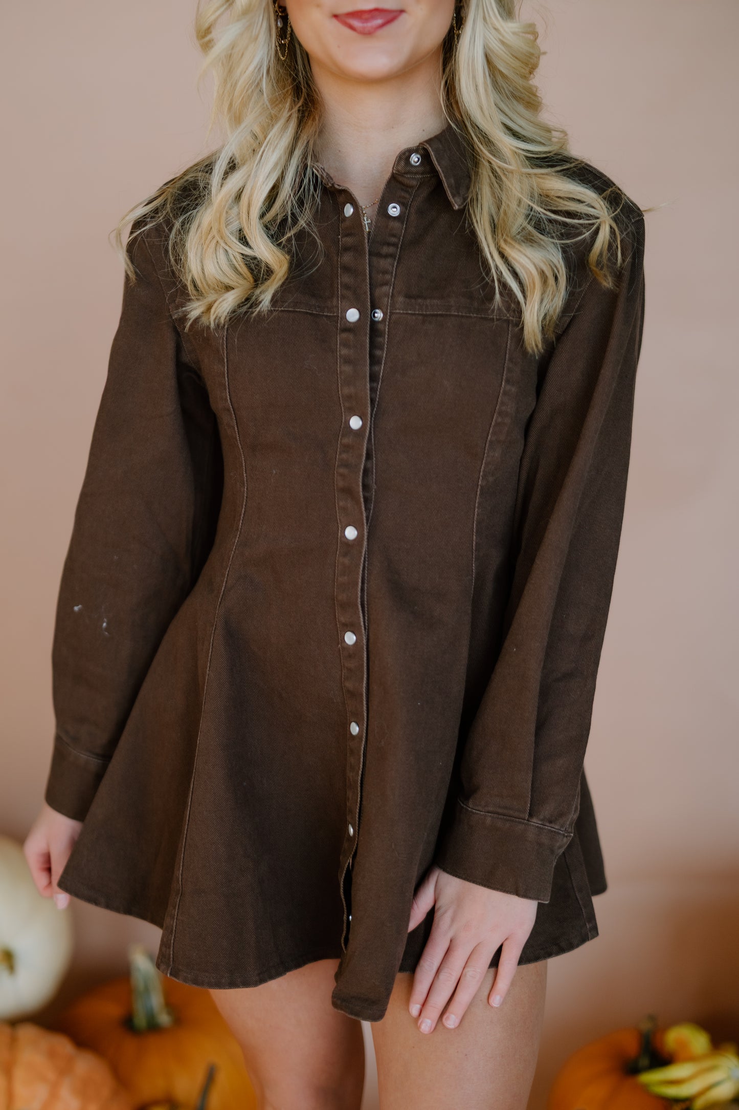 LEA DENIM BUTTON DRESS