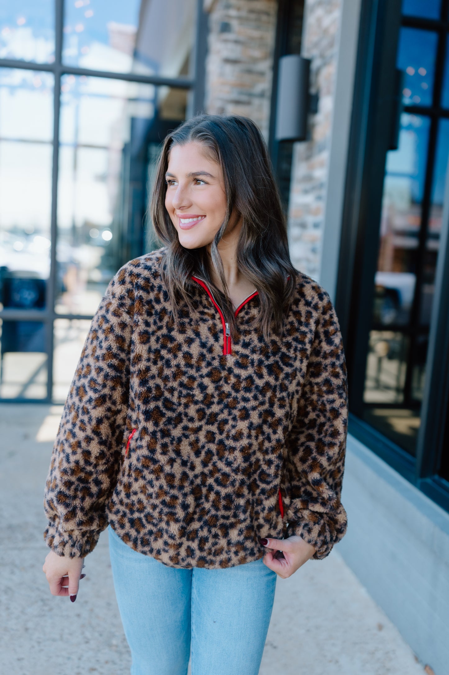 HALF ZIPPER FUR PULLOVER