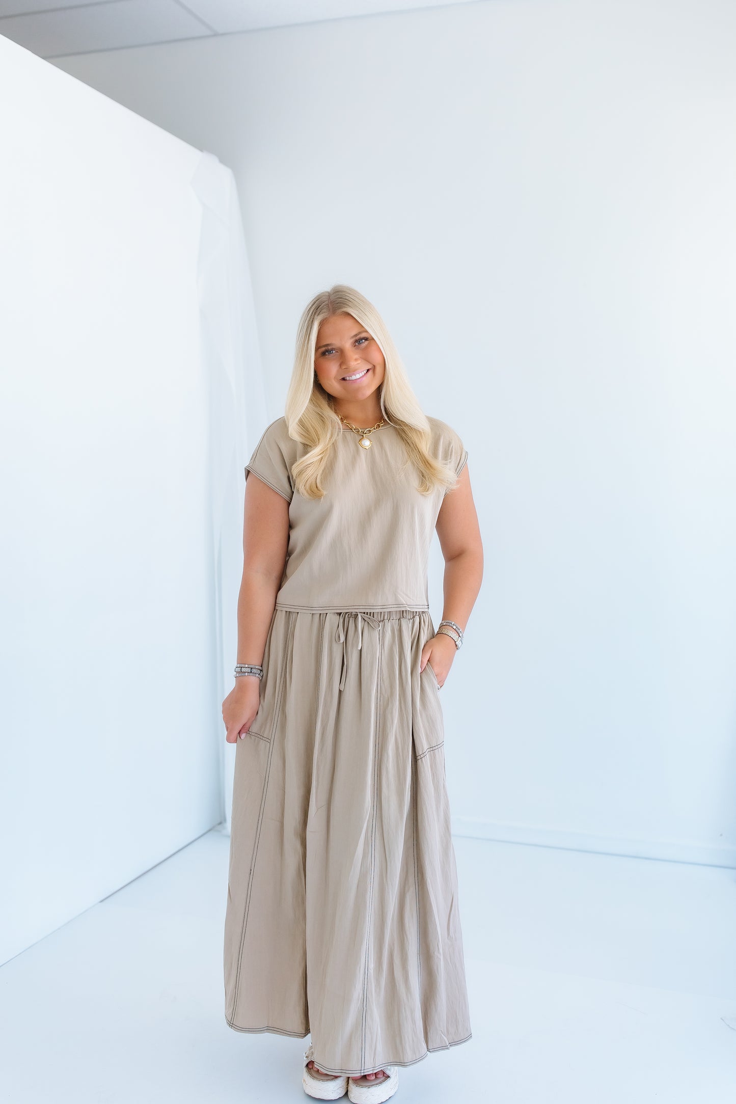 STITCH MIDI SKIRT SET - 3 COLORS
