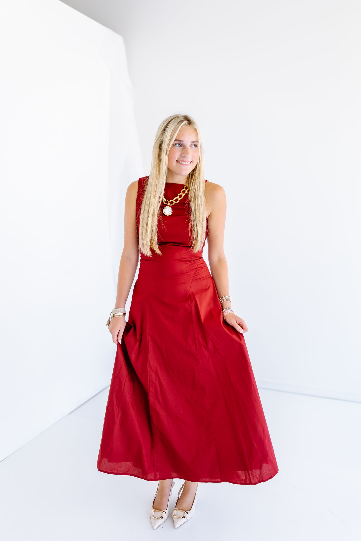 IGGY POPLIN MIDI DRESS