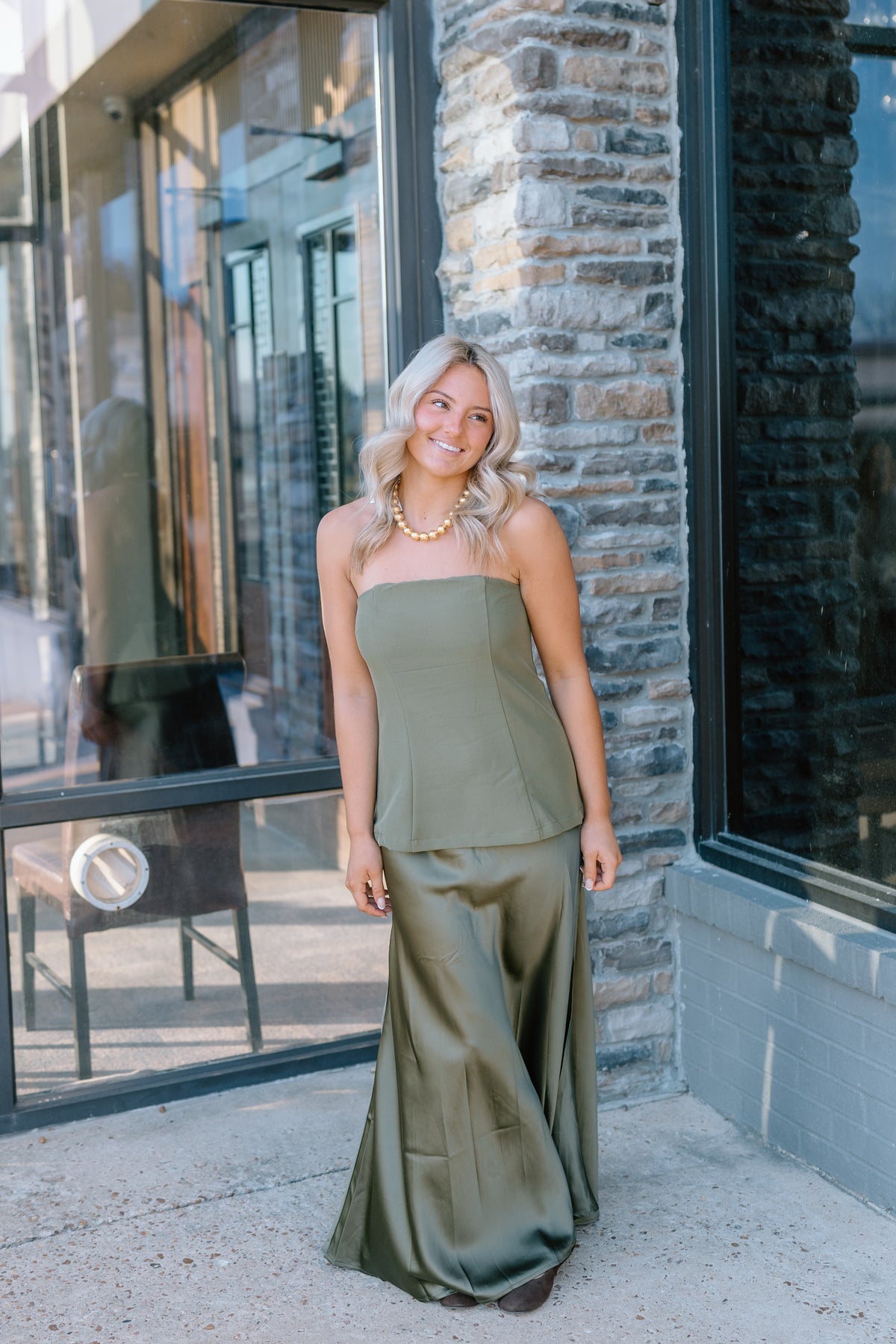 WRAPPED IN A BOW SATIN MAXI DRESS